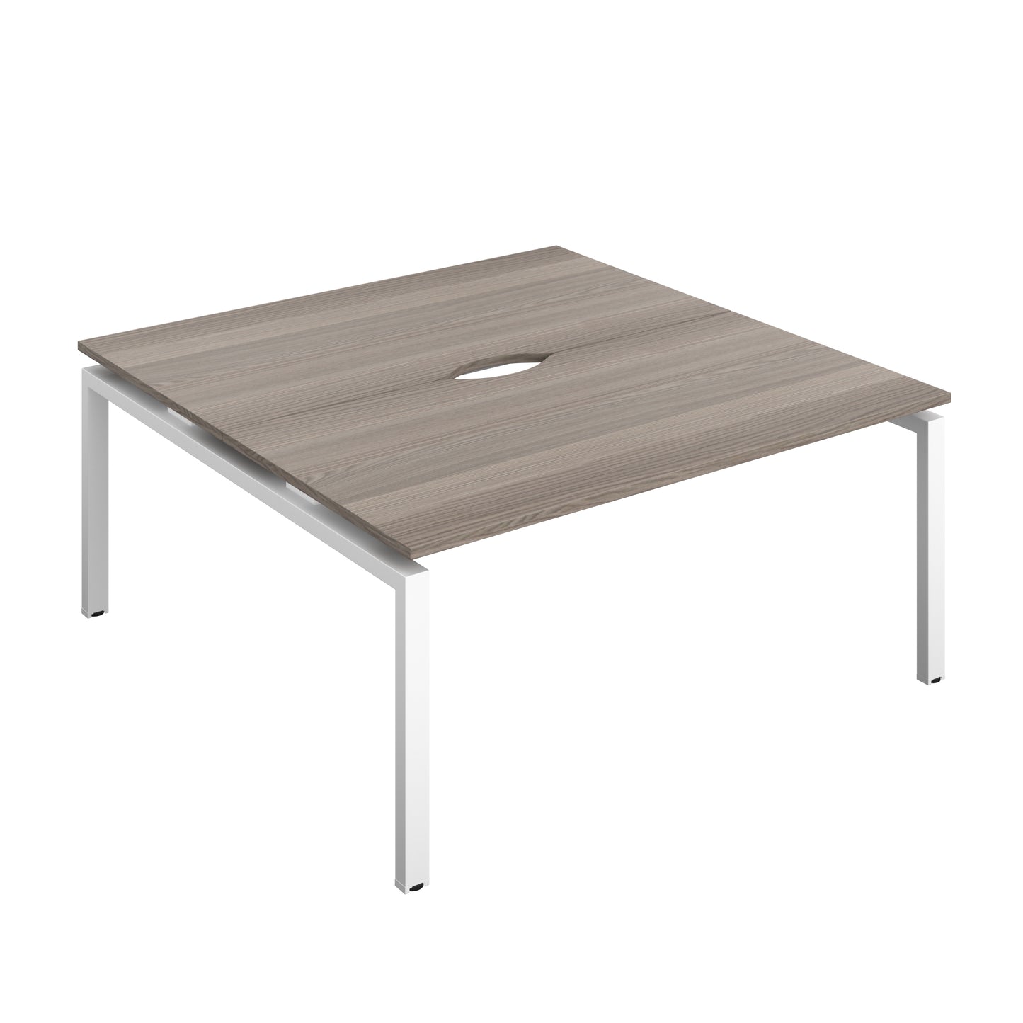 Telescopic Sliding Bench with Cut Out: 2 Person | 1600 X 800 | Grey Oak/White
