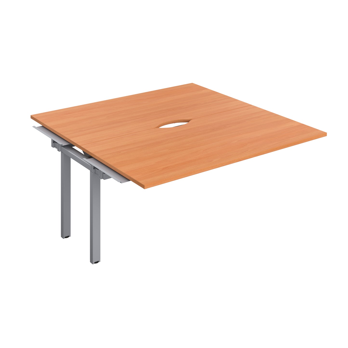 Telescopic Sliding Bench Extension with Cut Out: 2 Person | 1600 X 800 | Beech/Silver
