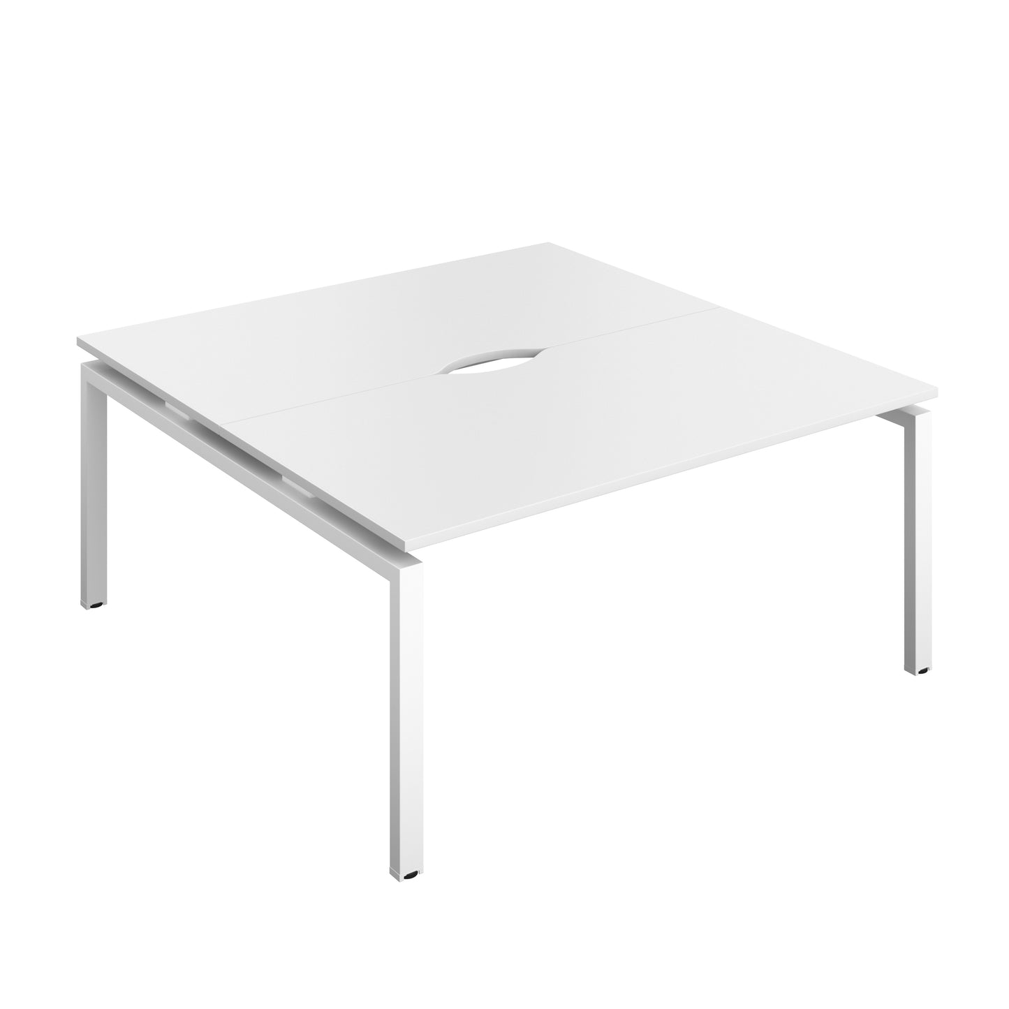 Telescopic Sliding Bench with Cut Out: 2 Person | 1600 X 600 | White/White