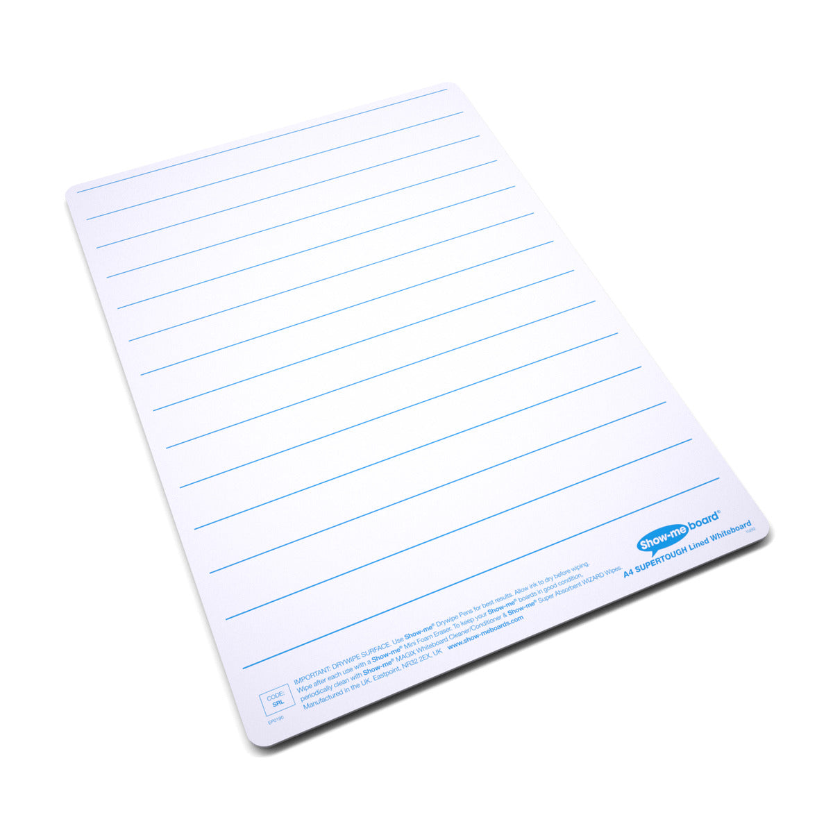 Show-me Bulk Box of 100 x A4 Lined/Plain SUPERTOUGH Whiteboards, with pens and erasers plus 1 free cleaner