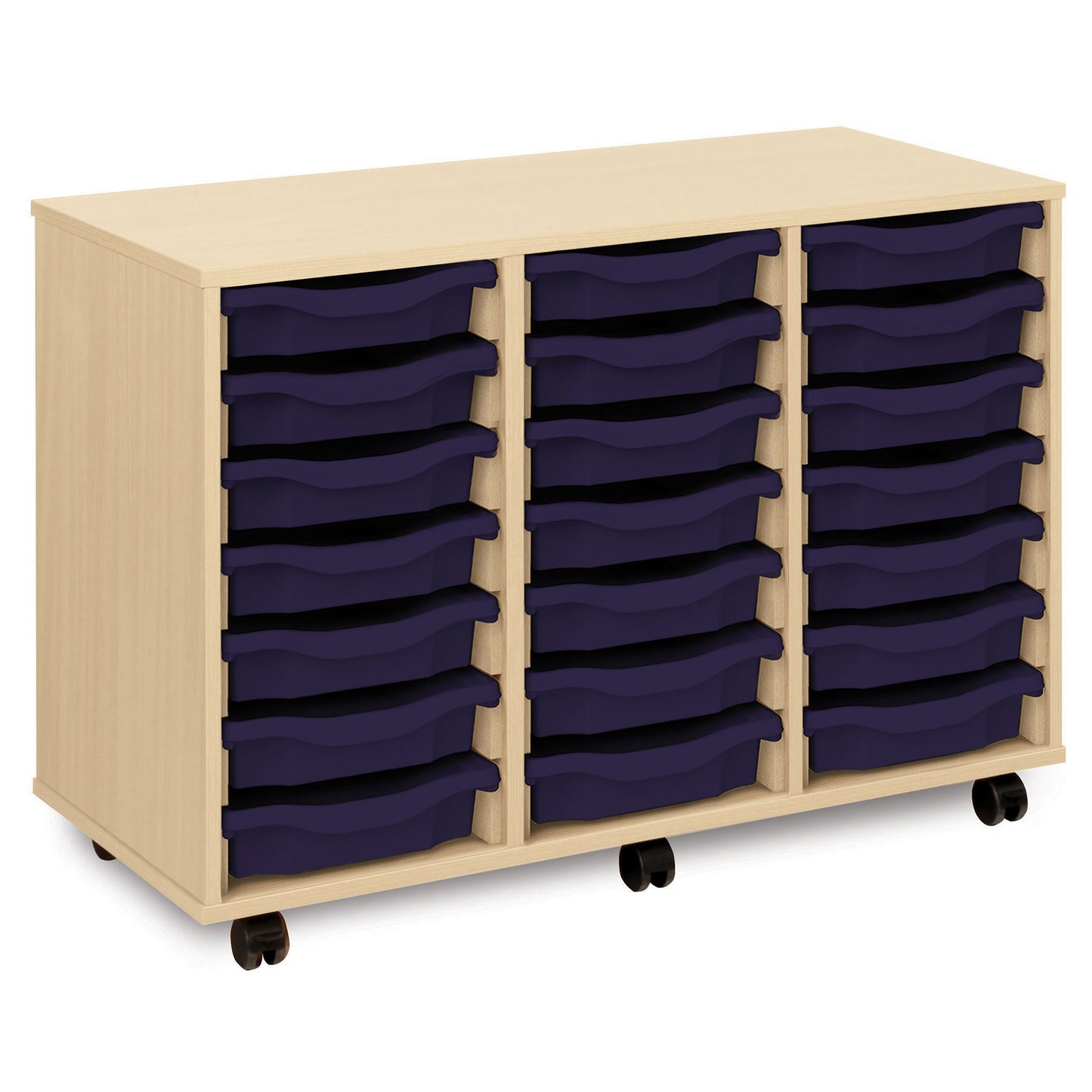 Monarch Mobile School Shallow Tray Storage Unit 21 Trays
