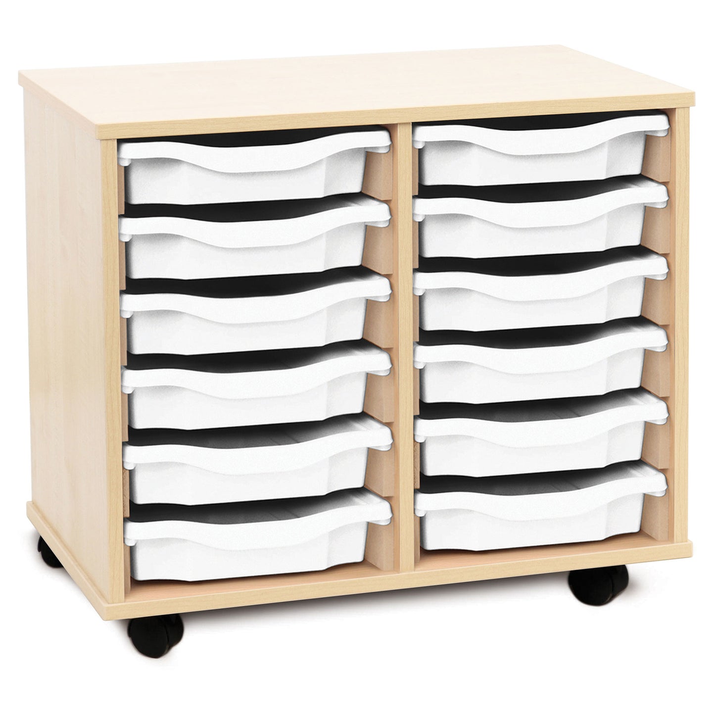 Monarch Mobile School Shallow Tray Storage Unit 12 Trays