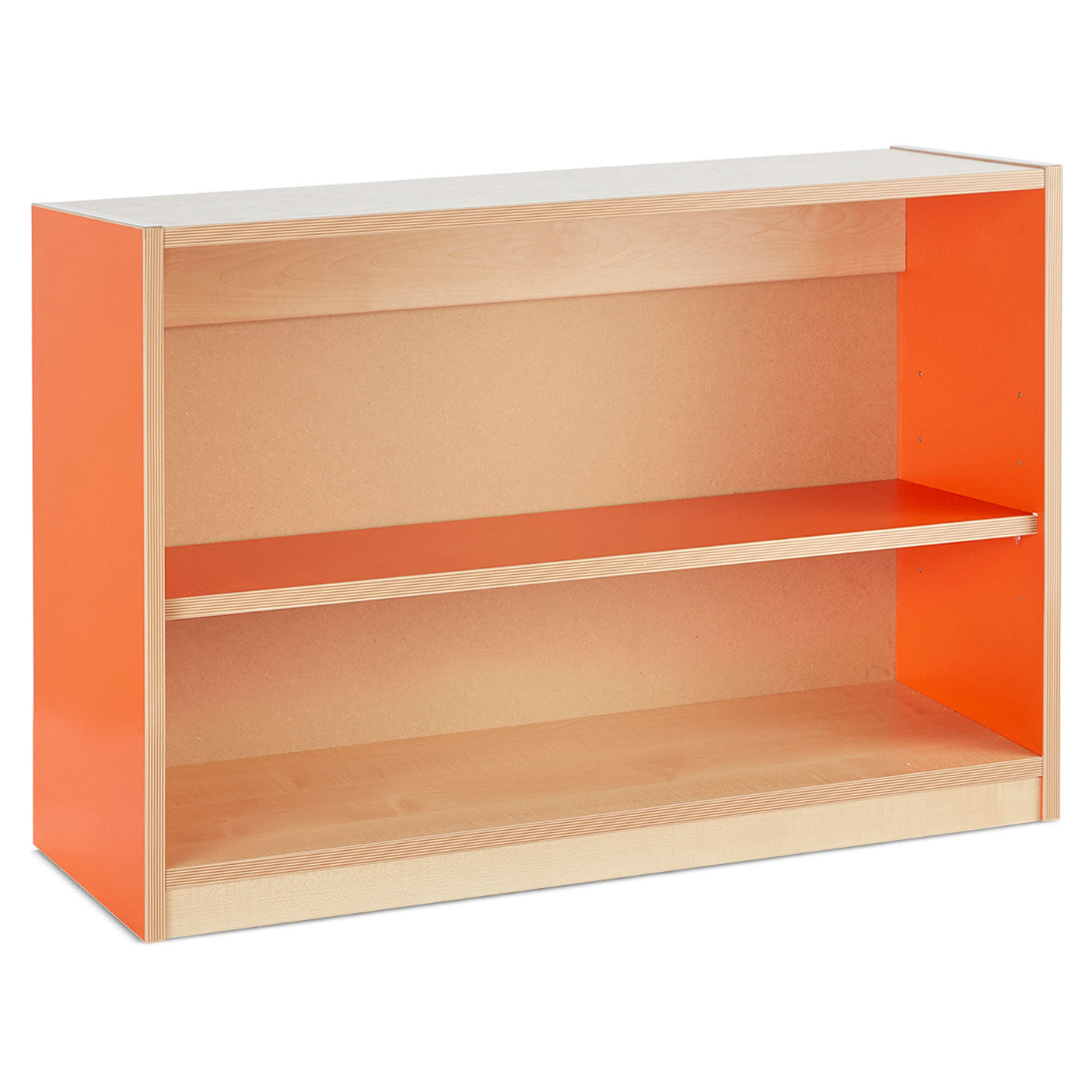 Monarch Open Bookcase with 2 Coloured Adjustable Shelves (H600)