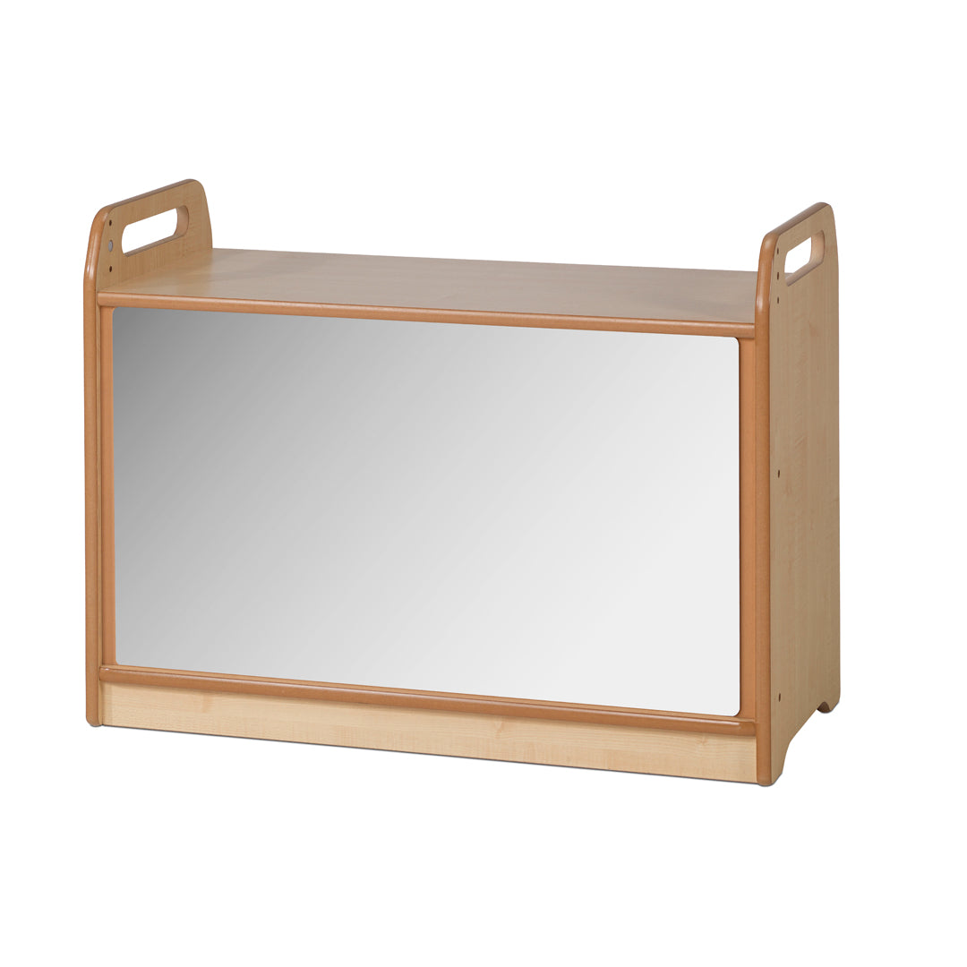 Millhouse Early Years Shelf Unit with Display & Mirror Back and 6 Clear Tubs