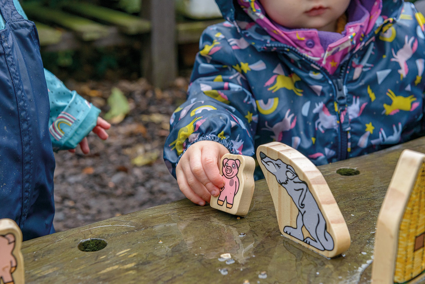 The Three Little Pigs Wooden Characters