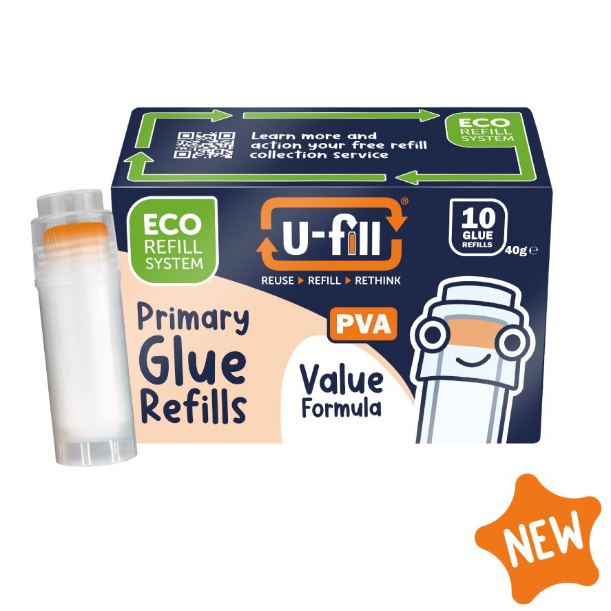U-Fill Primary Glue Stick REFILL 10 x 40g. 20 packs