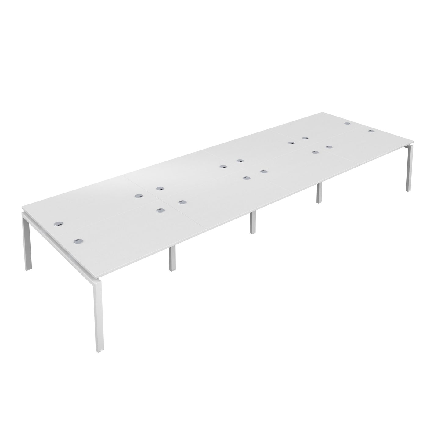 Telescopic Sliding Bench with Cable Ports: 8 Person | 1600 X 800 | White/White