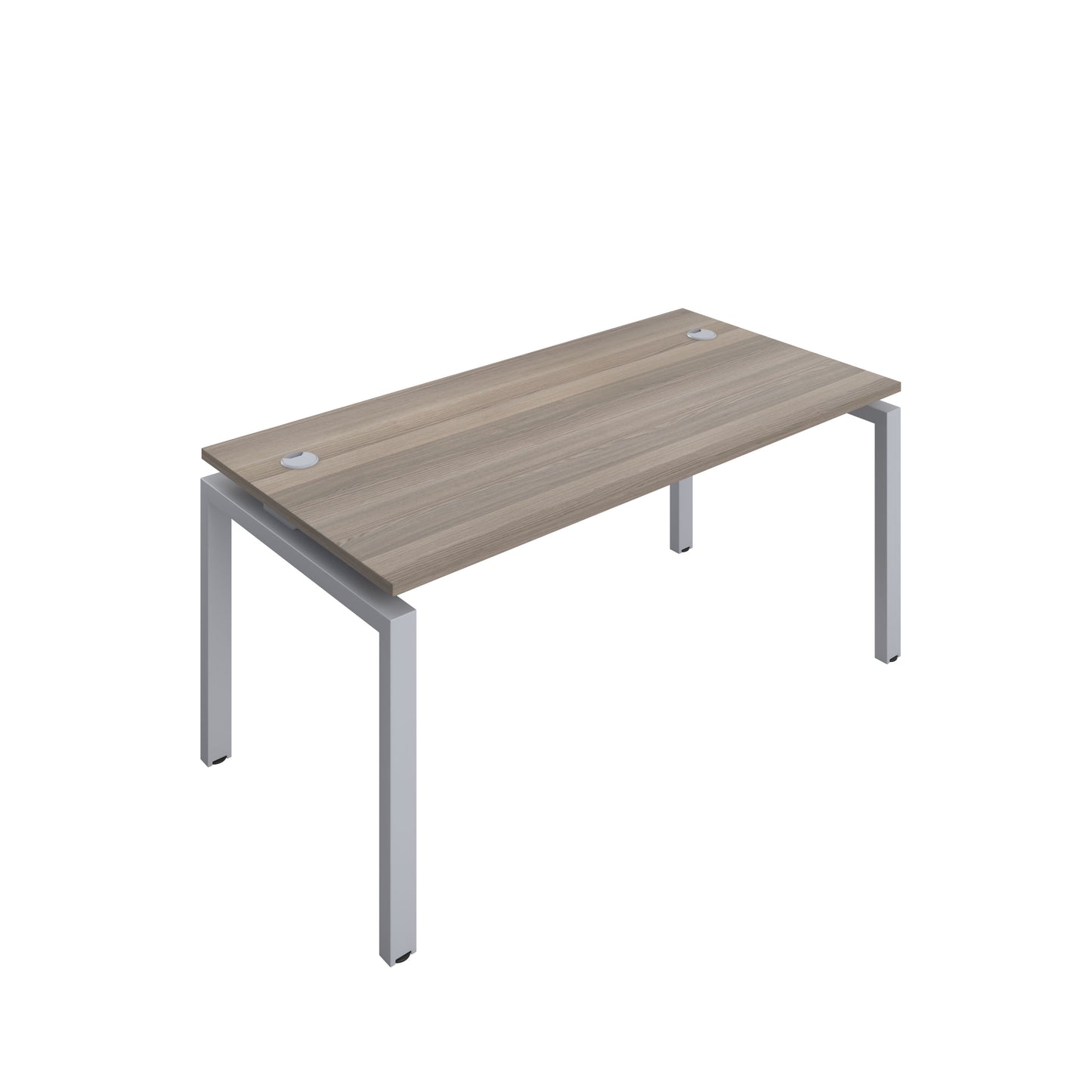 Telescopic Sliding Bench with Cable Ports: 1 Person | 1400 X 600 | Grey Oak/Silver