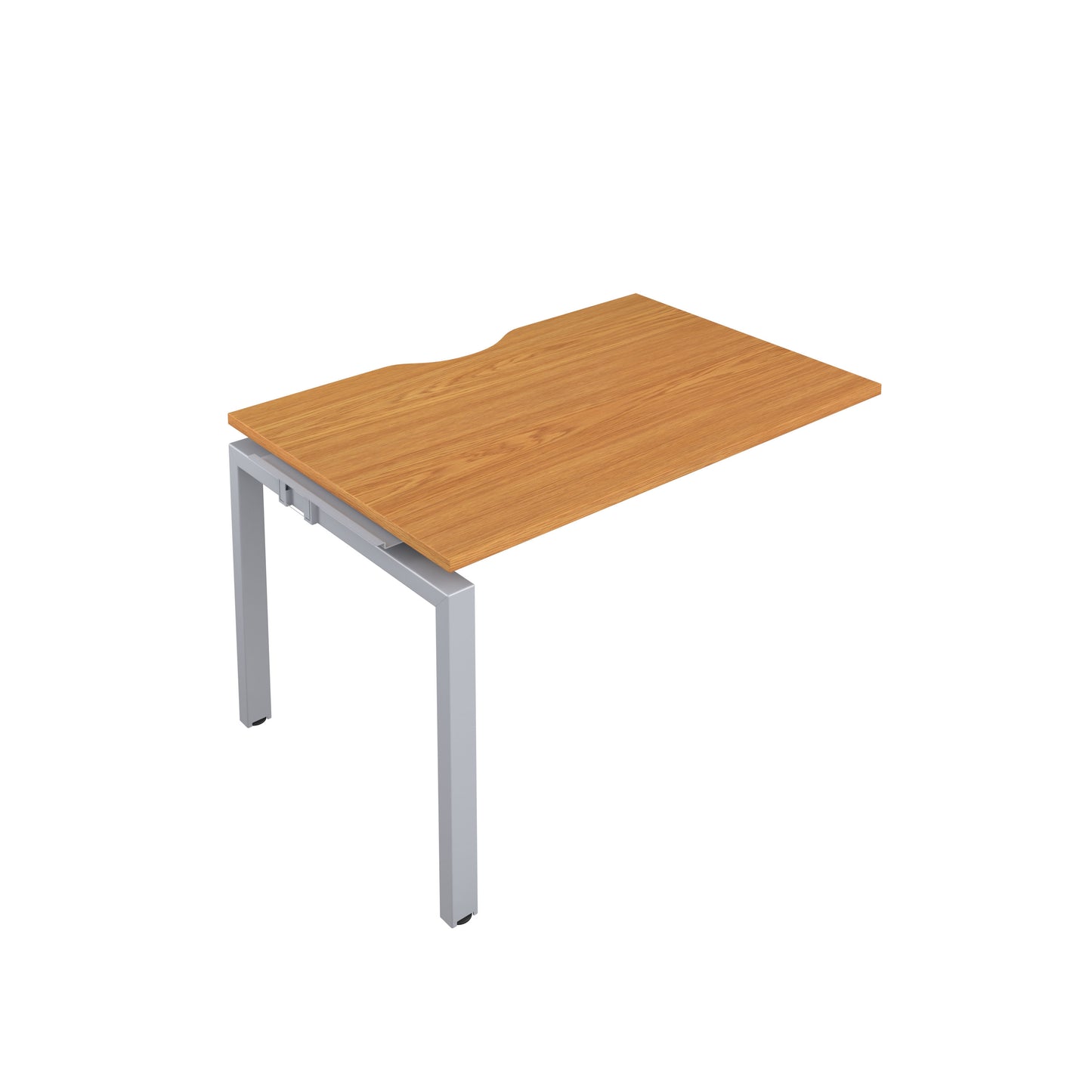 Telescopic Sliding Bench Extension with Cut Out: 1 Person | 1200 X 800 | Nova Oak/Silver