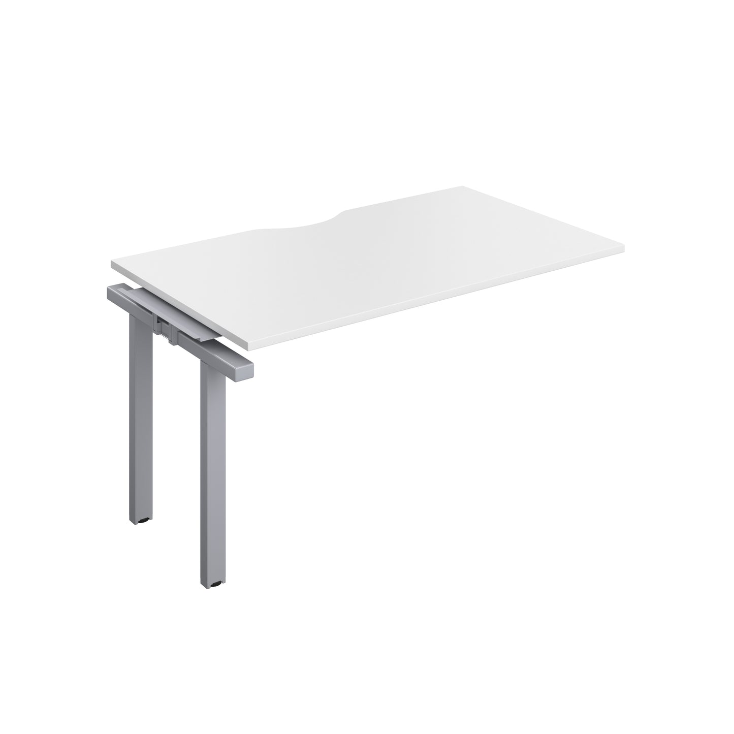 Telescopic Sliding Bench Extension with Cut Out: 1 Person | 1400 X 600 | White/Silver