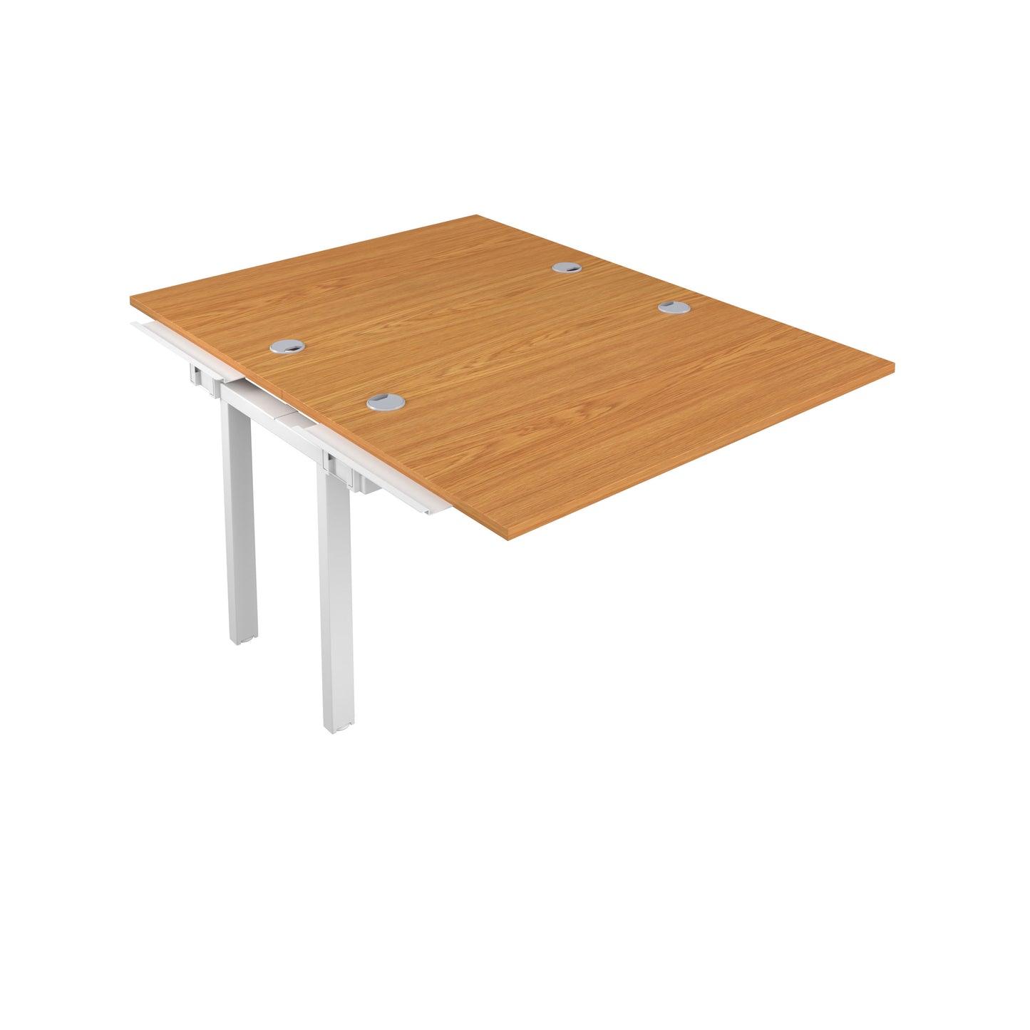 Telescopic Bench Extension with Cable Ports: 2 Person | 1200 X 600 | Nova Oak/White