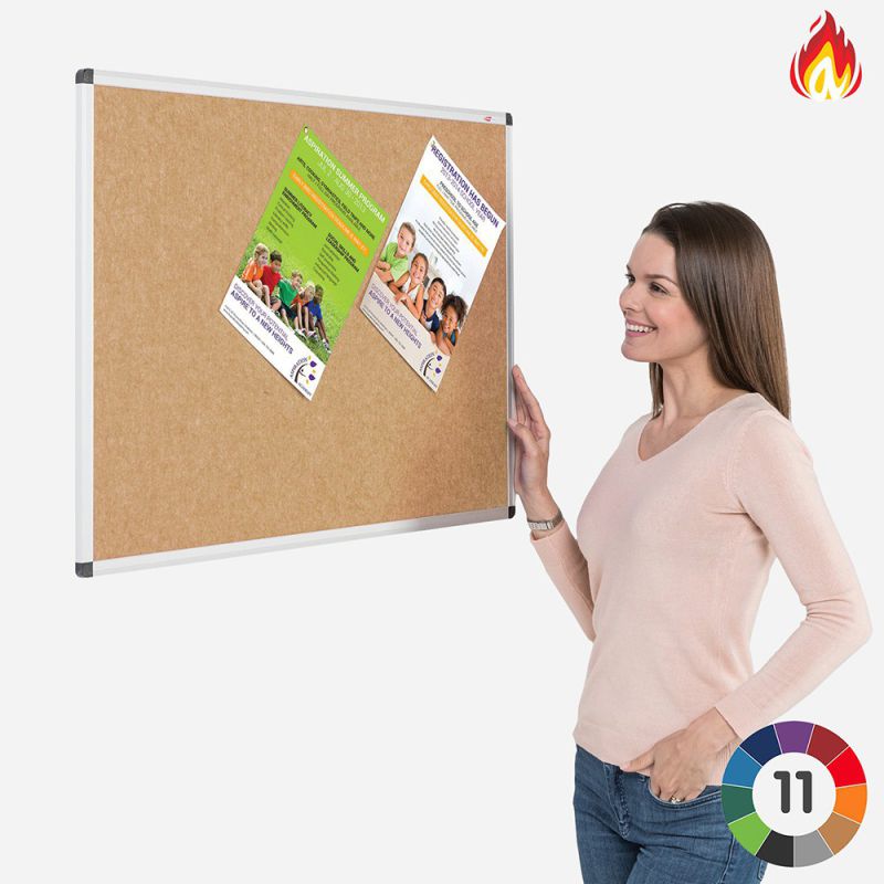 Eco-Colour Aluminium Framed Resist-a-Flame Noticeboards