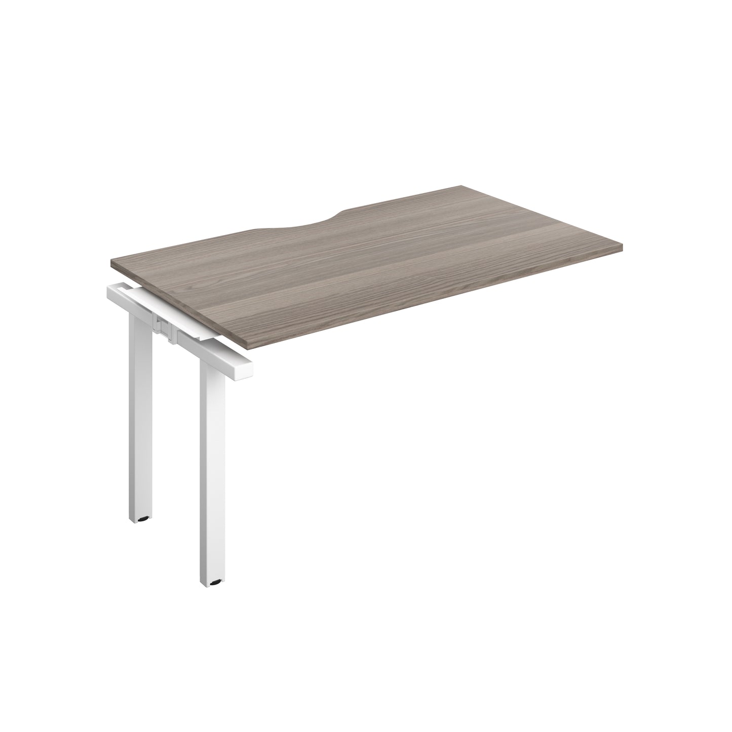 Telescopic Sliding Bench Extension with Cut Out: 1 Person | 1400 X 800 | Grey Oak/White