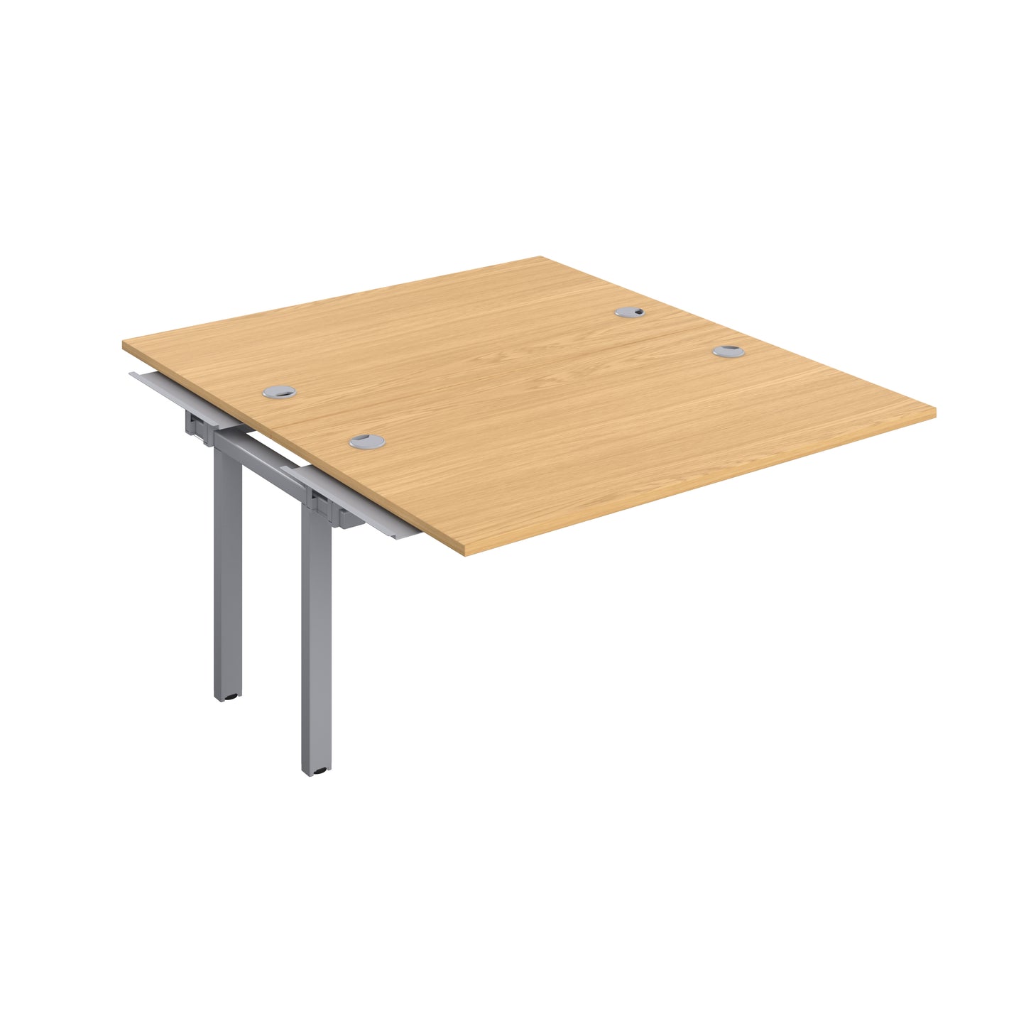 Telescopic Bench Extension with Cable Ports: 2 Person | 1400 X 600 | Nova Oak/Silver