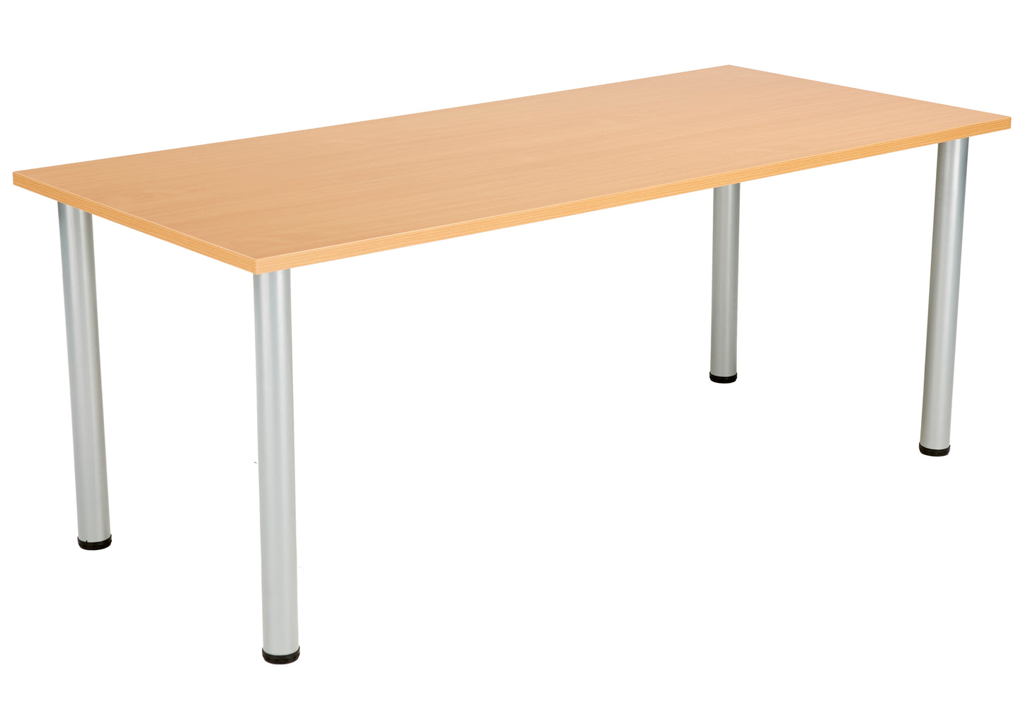 One Fraction Plus Rectangular Meeting Table | 1880mm | Beech/Silver