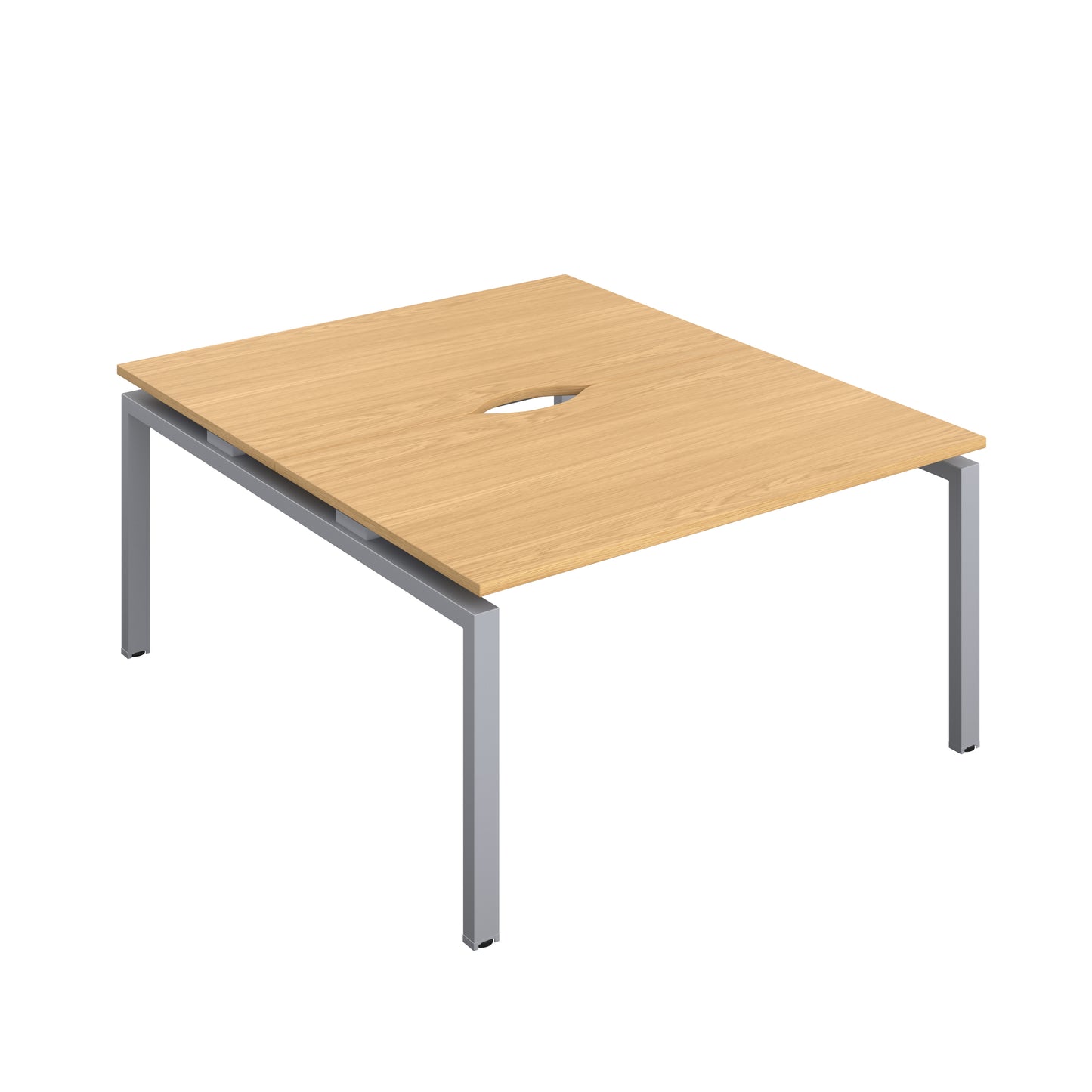 Telescopic Sliding Bench with Cut Out: 2 Person | 1400 X 600 | Nova Oak/Silver