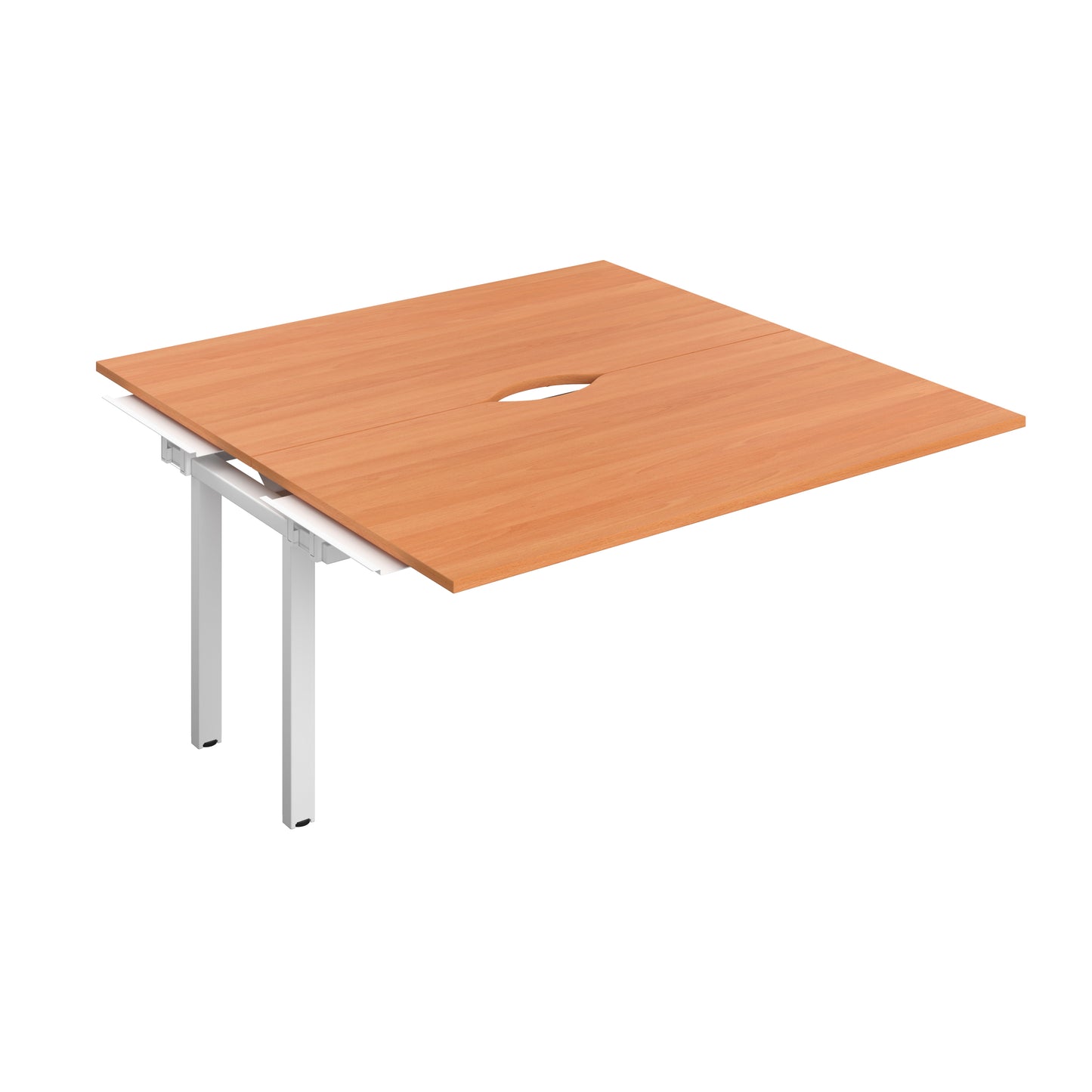 Telescopic Sliding Bench Extension with Cut Out: 2 Person | 1600 X 800 | Beech/White