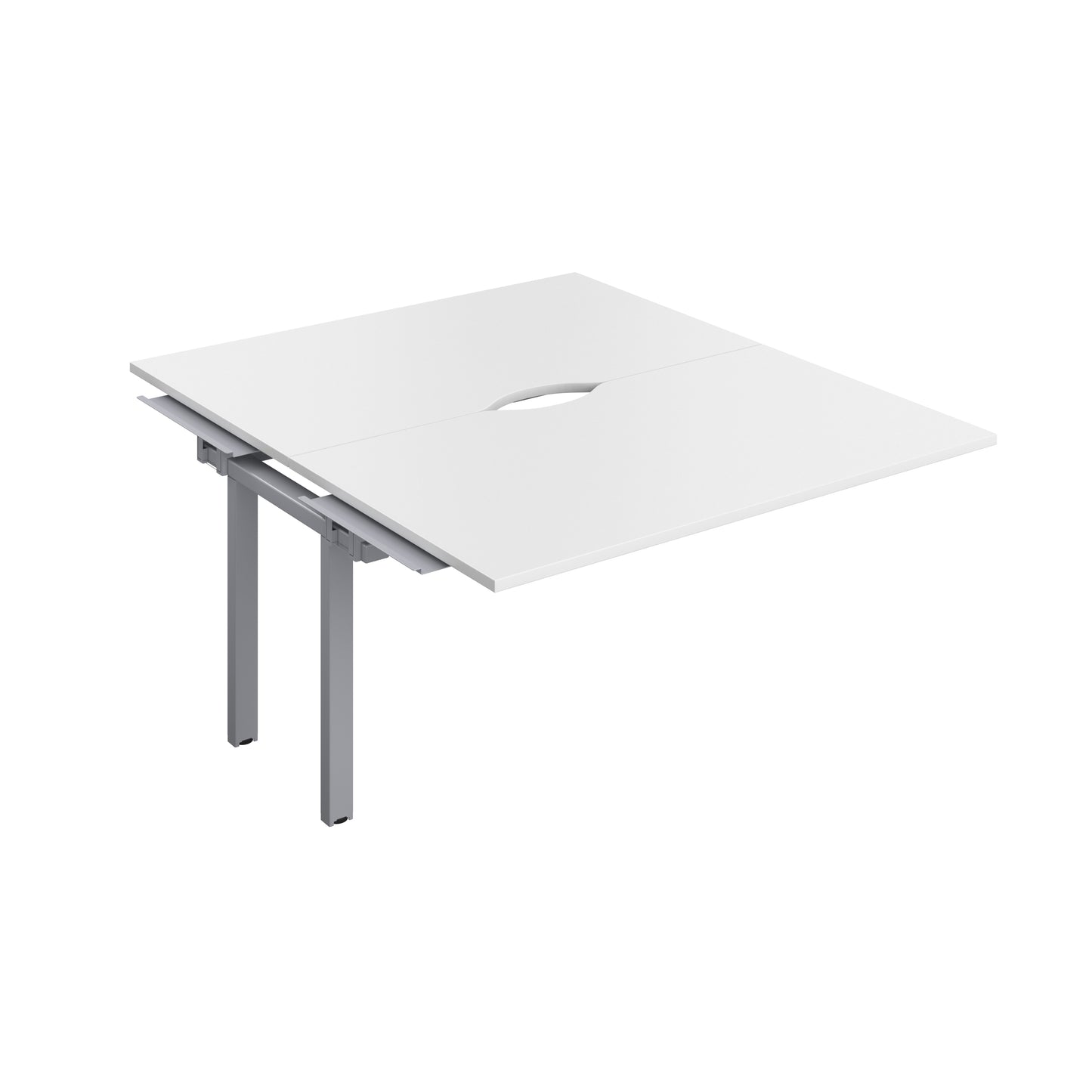 Telescopic Sliding Bench Extension with Cut Out: 2 Person | 1400 X 600 | White/Silver