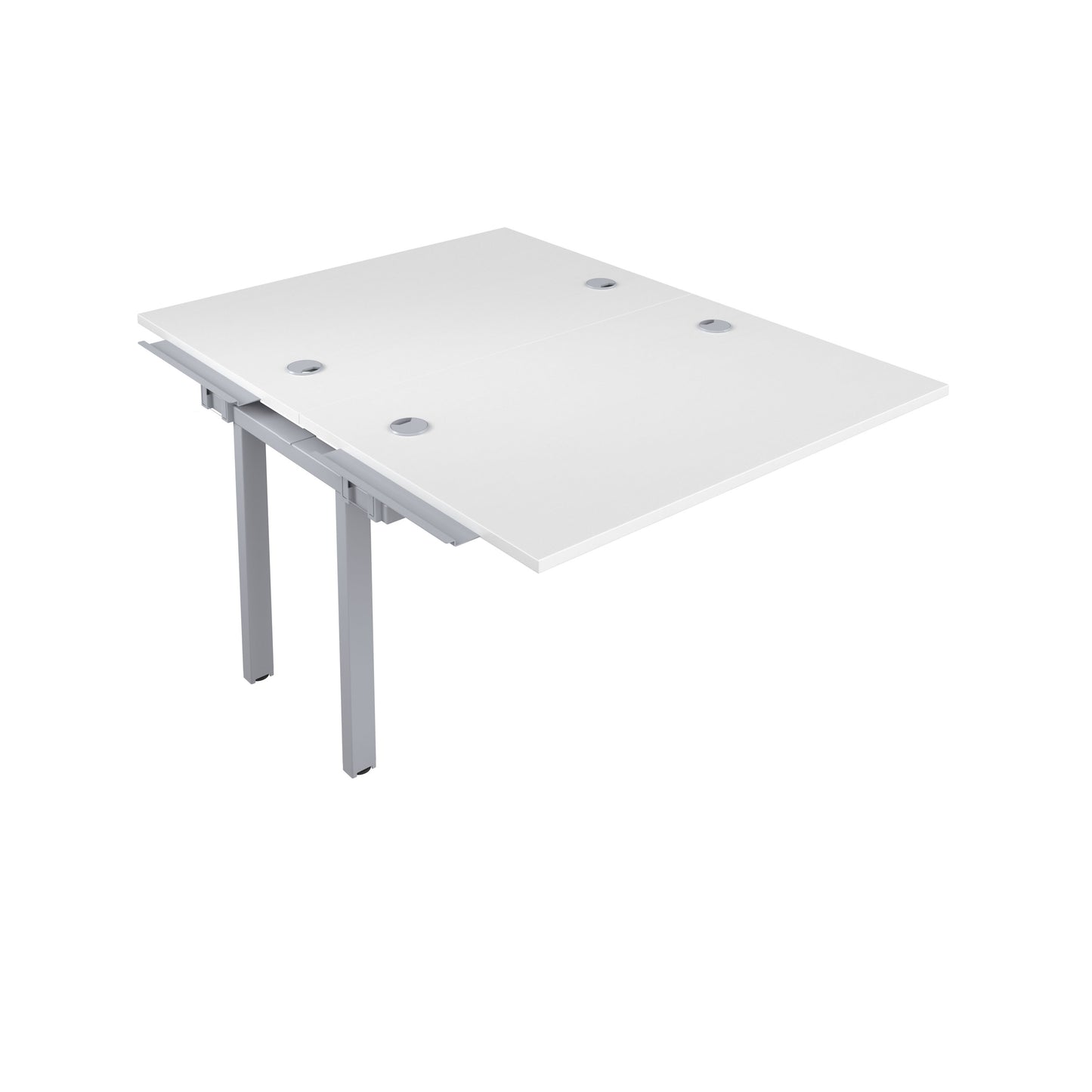 Telescopic Sliding Bench Extension with Cable Ports: 2 Person | 1200 X 800 | White/Silver