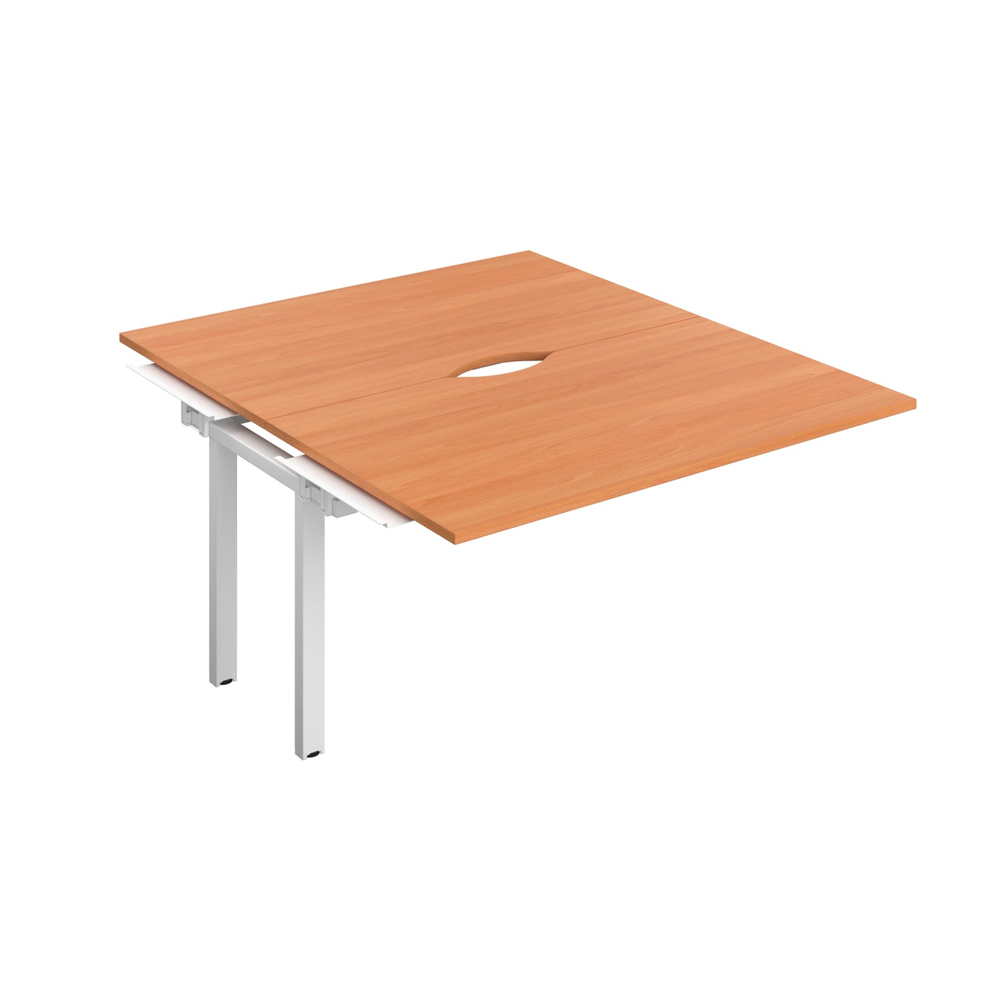 Telescopic Sliding Bench Extension with Cut Out: 2 Person | 1400 X 800 | Beech/White