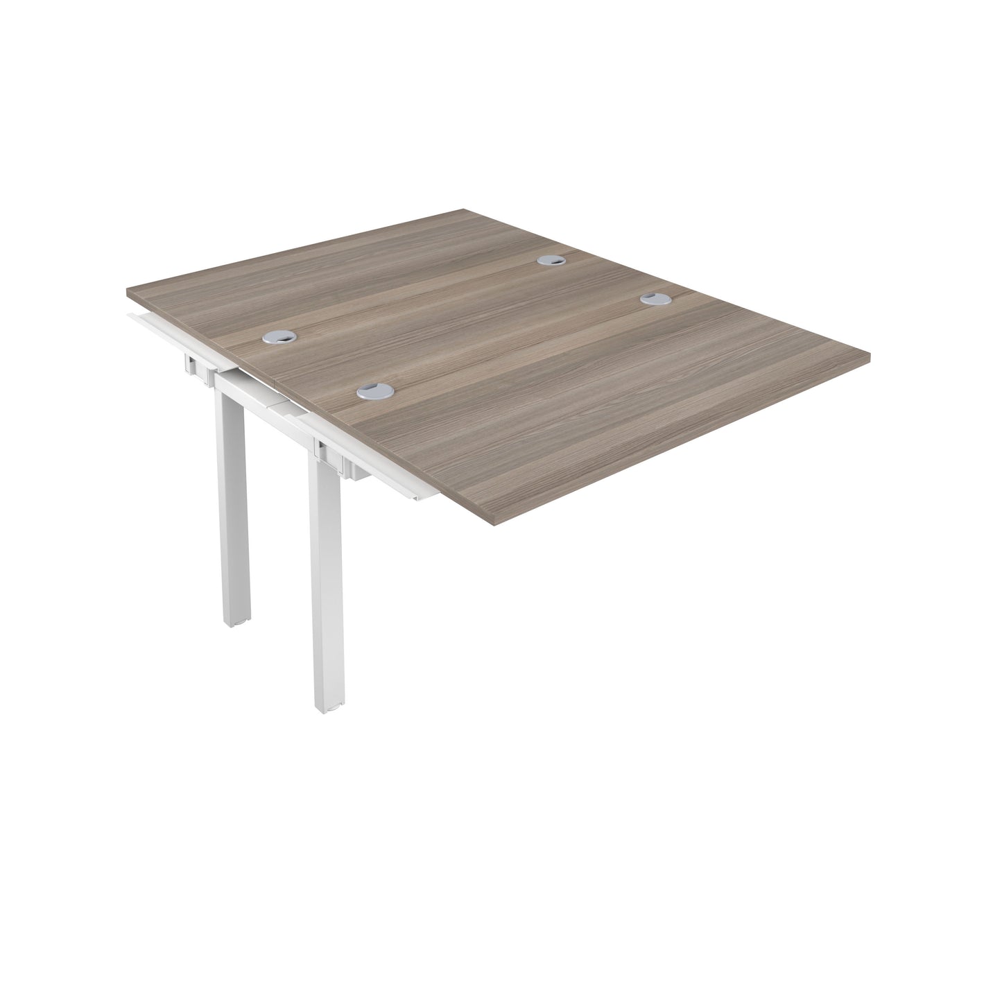 Telescopic Bench Extension with Cable Ports: 2 Person | 1200 X 600 | Grey Oak/White
