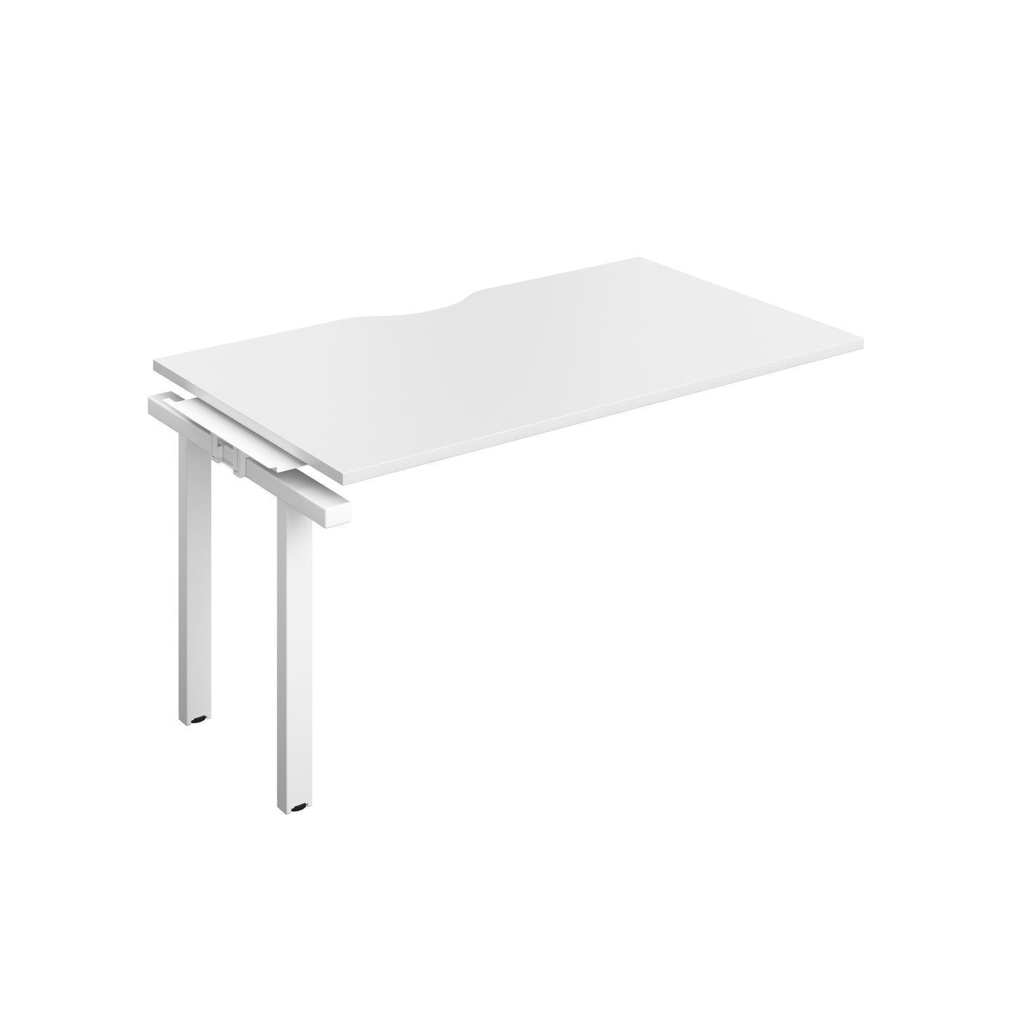 Telescopic Sliding Bench Extension with Cut Out: 1 Person | 1400 X 600 | White/White