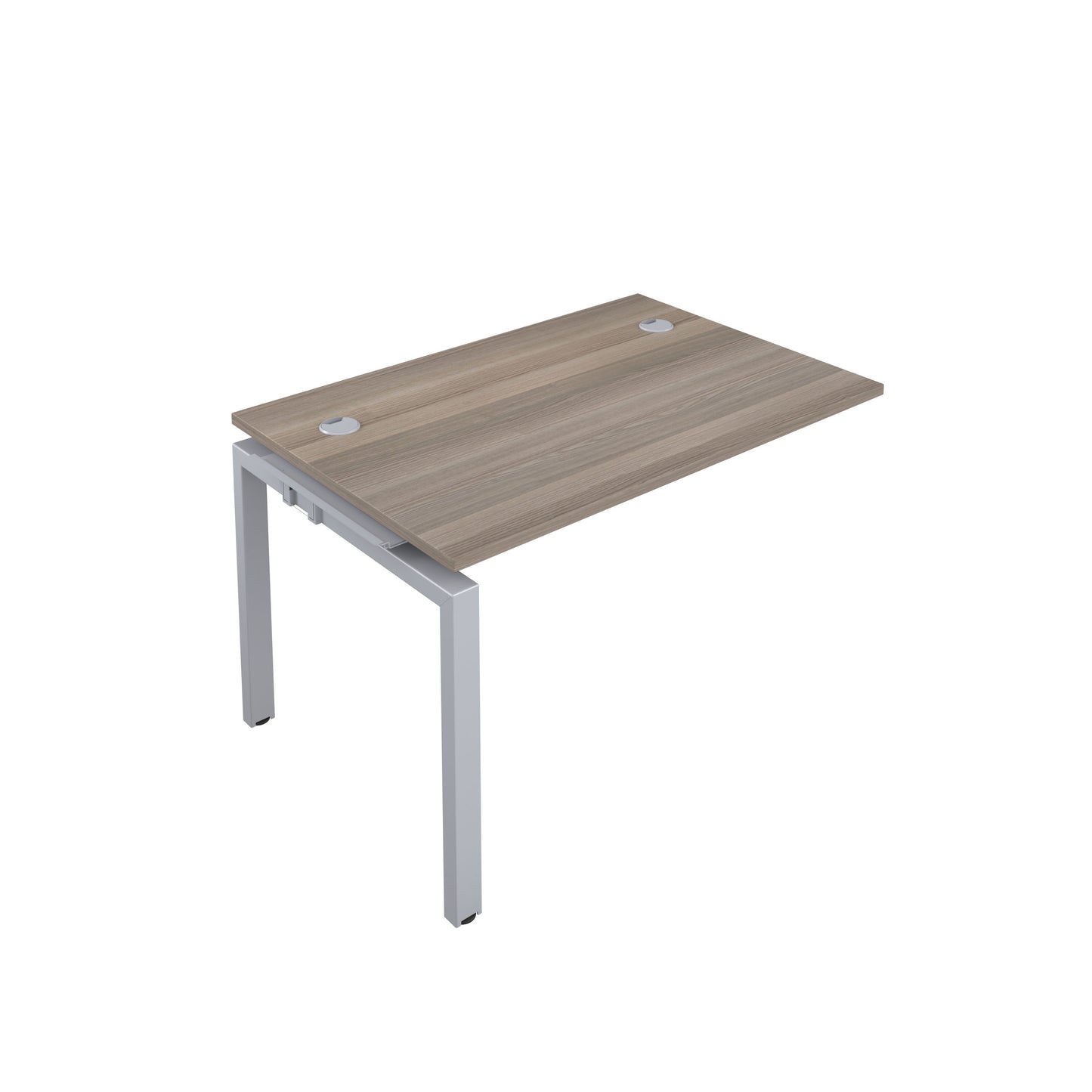 Telescopic Sliding Bench Extension with Cable Ports: 1 Person | 1200 X 800 | Grey Oak/Silver