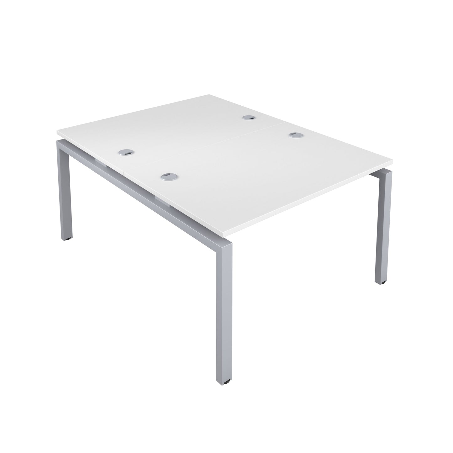 Telescopic Sliding Bench with Cable Ports: 2 Person | 1200 X 600 | White/Silver