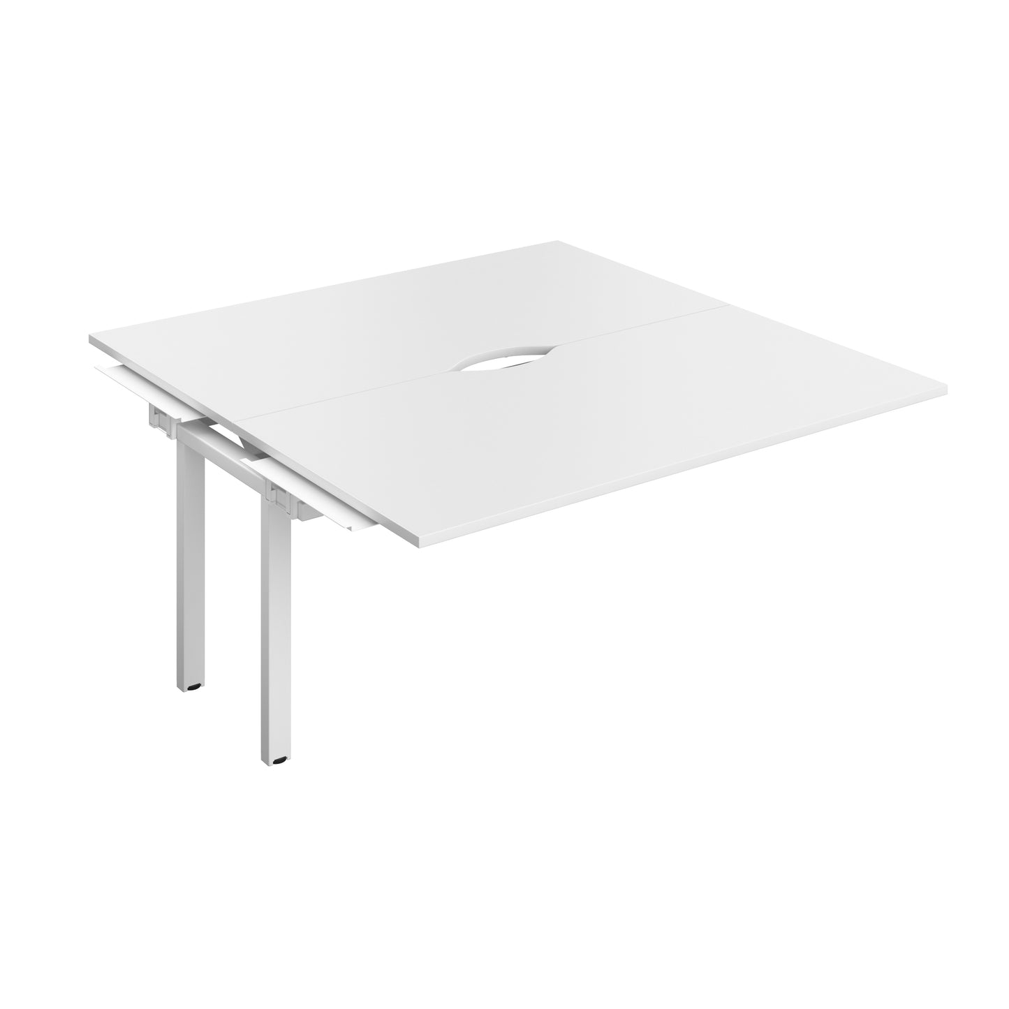 Telescopic Sliding Bench Extension with Cut Out: 2 Person | 1600 X 600 | White/White