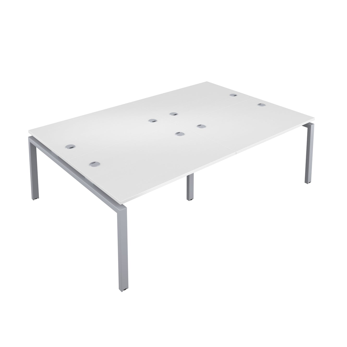 Telescopic Bench with Cable Ports: 4 Person | 1600 X 600 | White/Silver