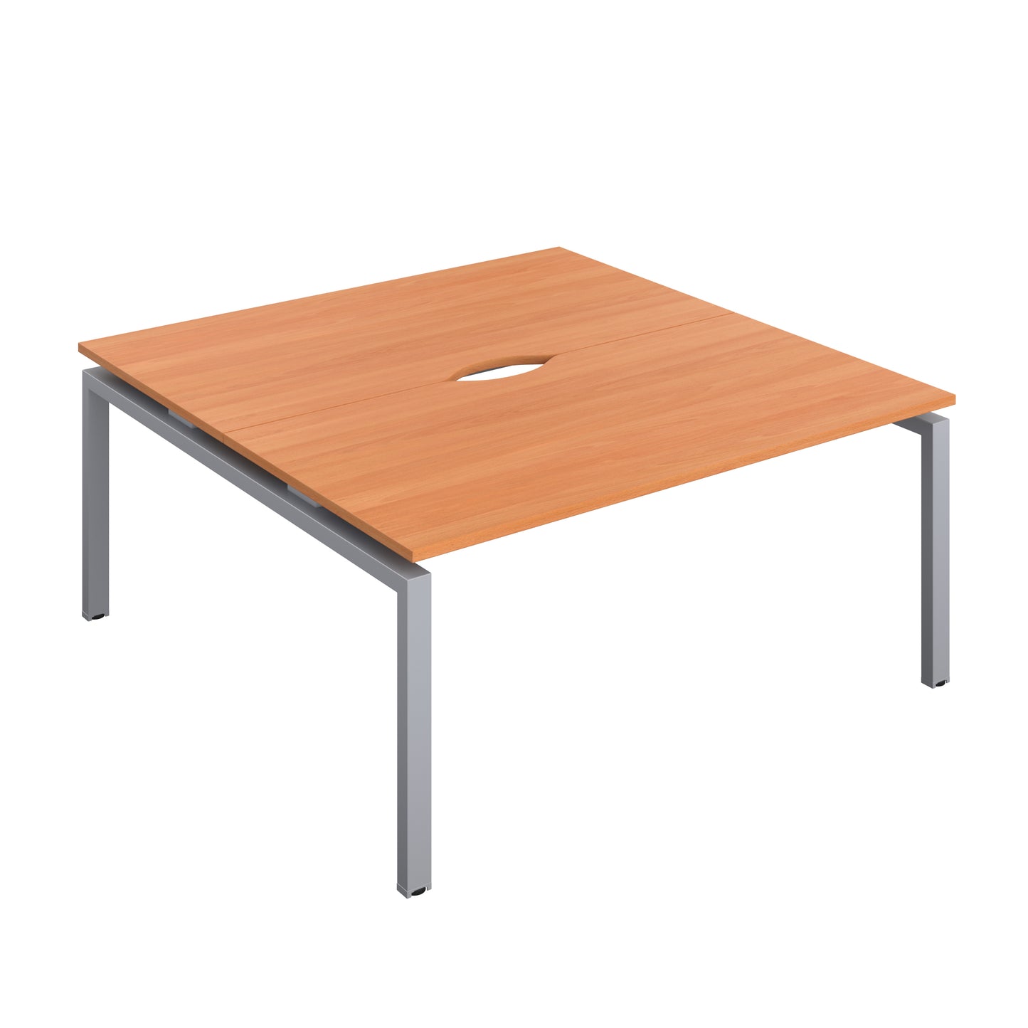 Telescopic Sliding Bench with Cut Out: 2 Person | 1600 X 800 | Beech/Silver