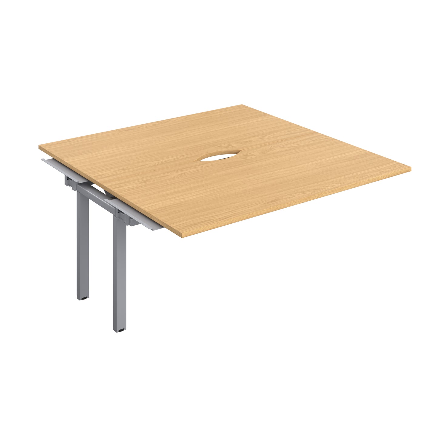 Telescopic Sliding Bench Extension with Cut Out: 2 Person | 1600 X 600 | Nova Oak/Silver