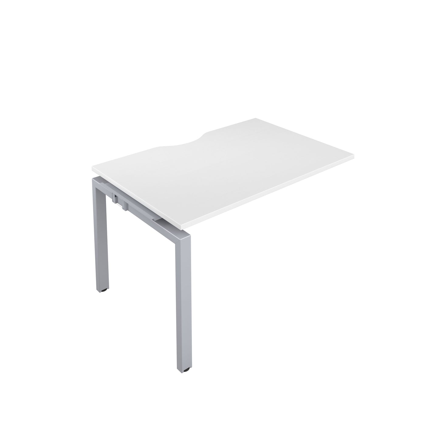 Telescopic Sliding Bench Extension with Cut Out: 1 Person | 1200 X 800 | White/Silver