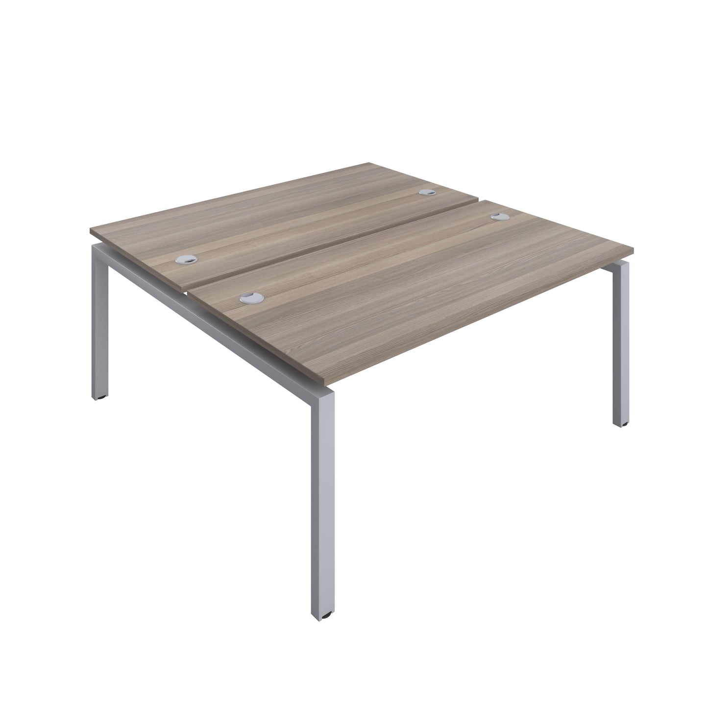 Telescopic Sliding Bench with Cable Ports: 2 Person | 1400 X 800 | Grey Oak/Silver