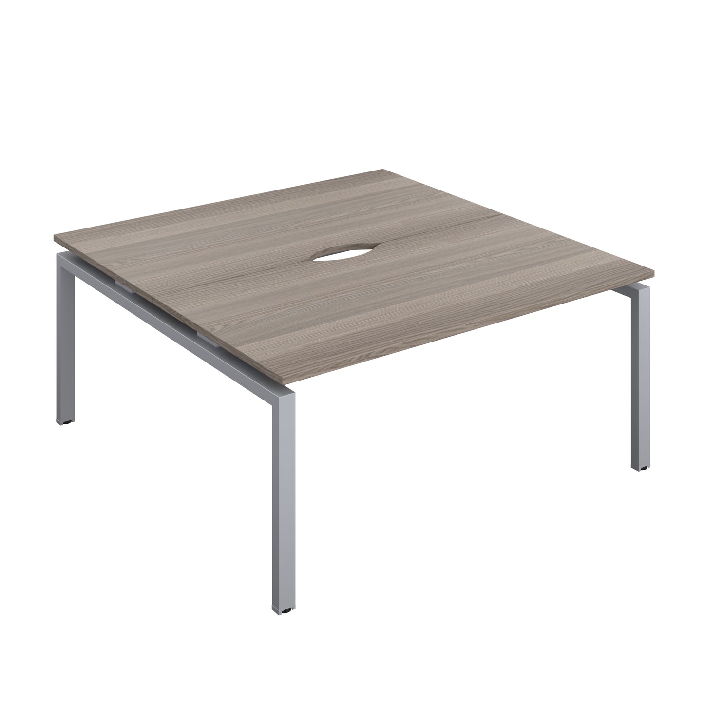 Telescopic Sliding Bench with Cut Out: 2 Person | 1600 X 800 | Grey Oak/Silver