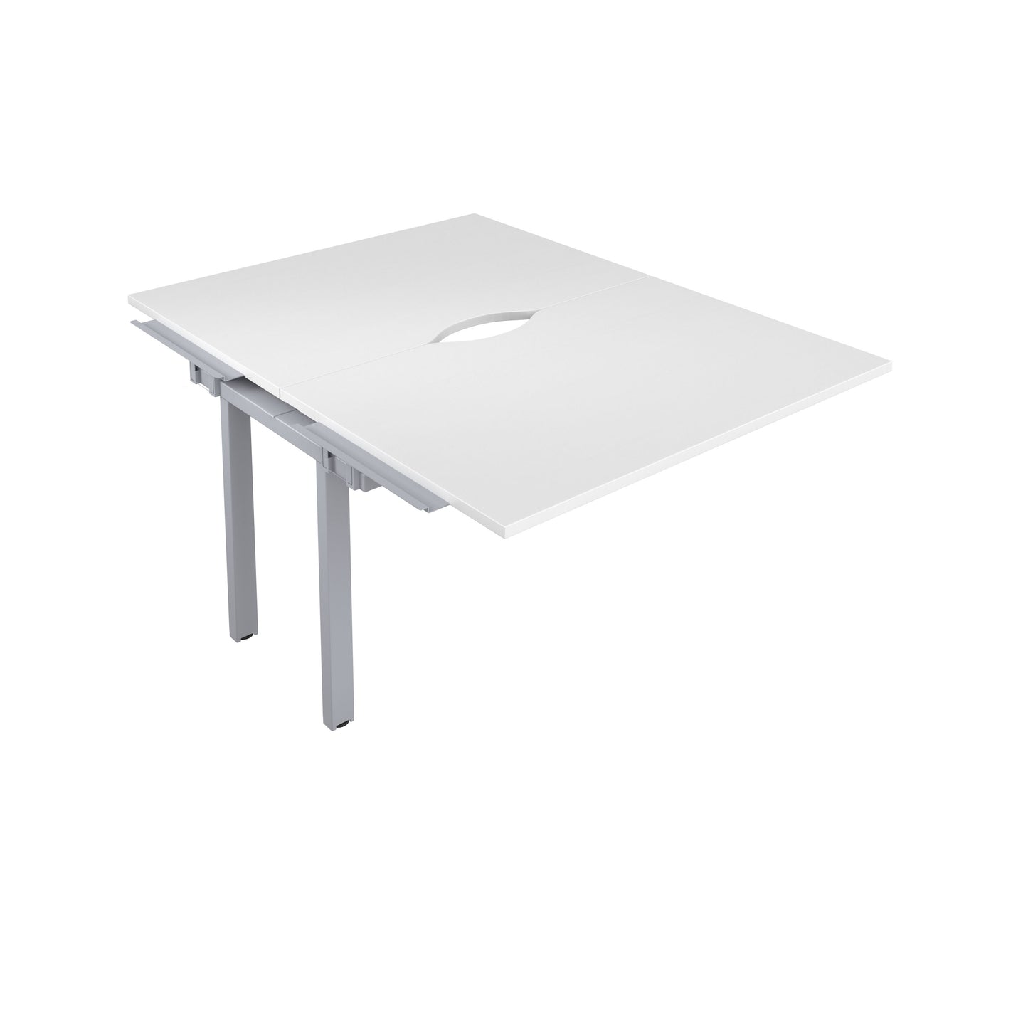 Telescopic Sliding Bench Extension with Cut Out: 2 Person | 1200 X 800 | White/Silver