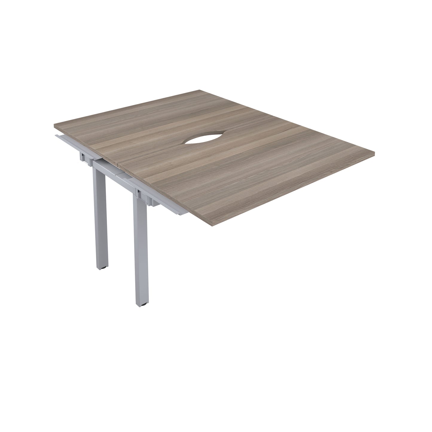 Telescopic Sliding Bench Extension with Cut Out: 2 Person | 1200 X 600 | Grey Oak/Silver