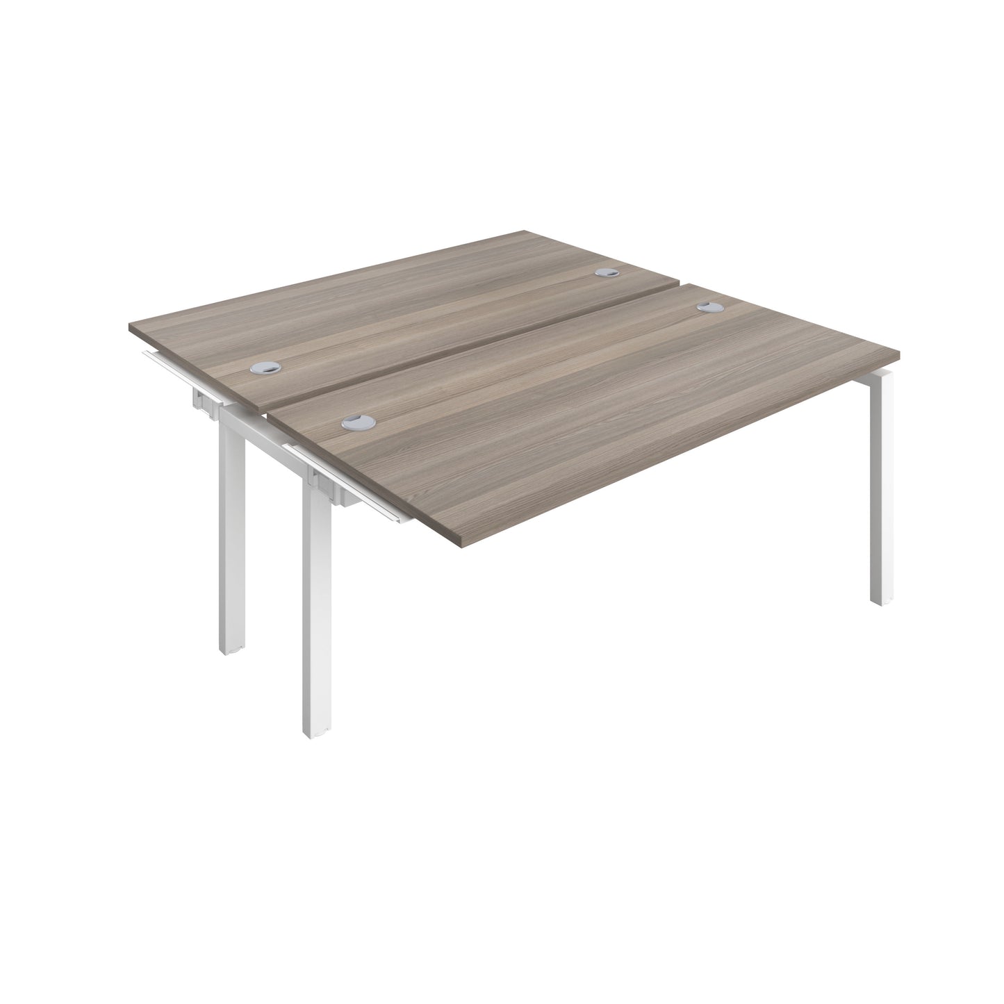 Telescopic Sliding Bench Extension with Cable Ports: 2 Person | 1600 X 800 | Grey Oak/White