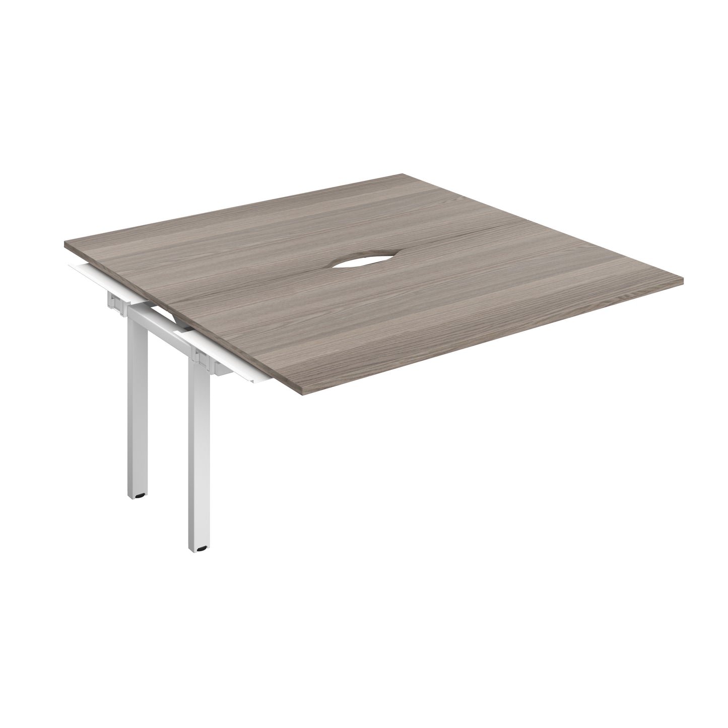 Telescopic Sliding Bench Extension with Cut Out: 2 Person | 1600 X 600 | Grey Oak/White