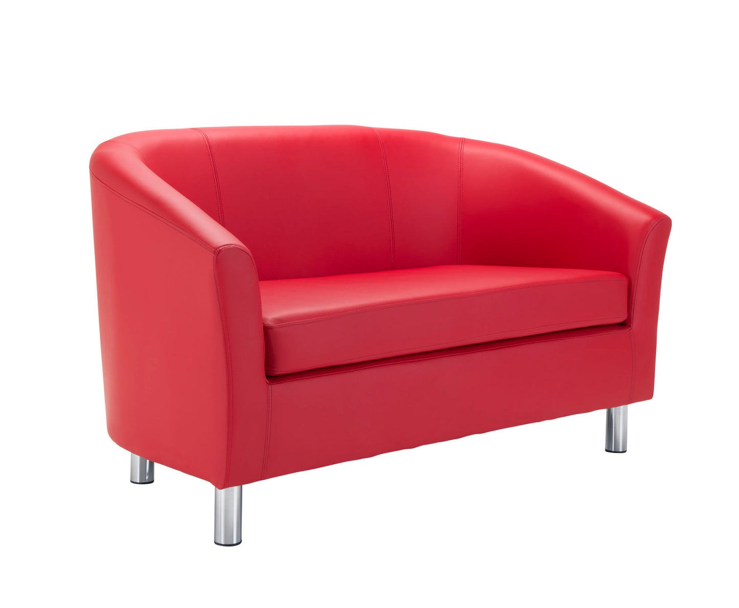 Tub Sofa with Metal Feet | Red PU