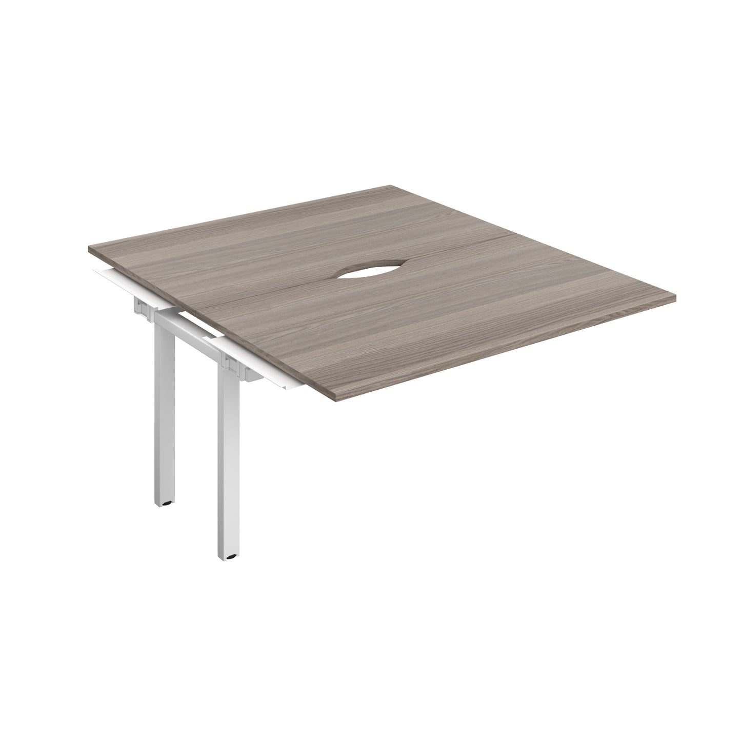 Telescopic Sliding Bench Extension with Cut Out: 2 Person | 1400 X 600 | Grey Oak/White