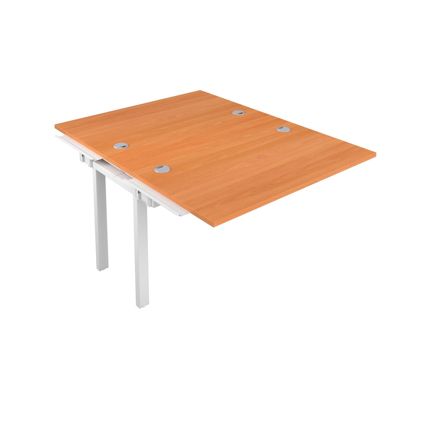 Telescopic Bench Extension with Cable Ports: 2 Person | 1200 X 800 | Beech/White