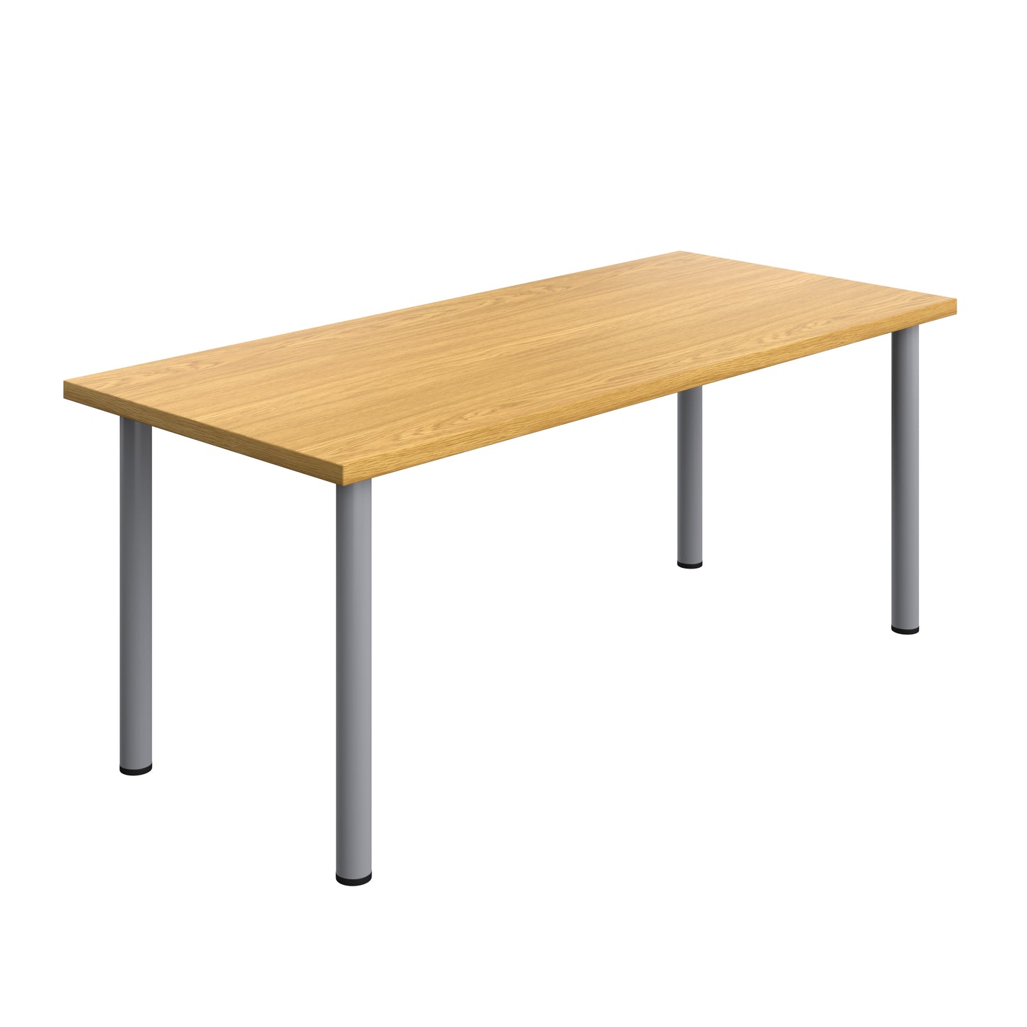 One Fraction Plus Rectangular Meeting Table | 1880mm | Nova Oak/Silver