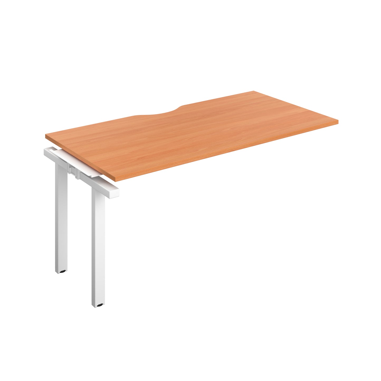 Telescopic Sliding Bench Extension with Cut Out: 1 Person | 1600 X 600 | Beech/White