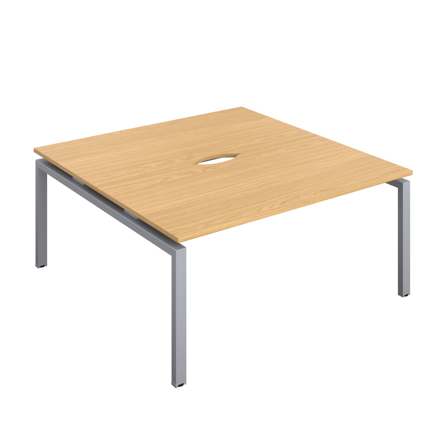 Telescopic Sliding Bench with Cut Out: 2 Person | 1600 X 600 | Nova Oak/Silver