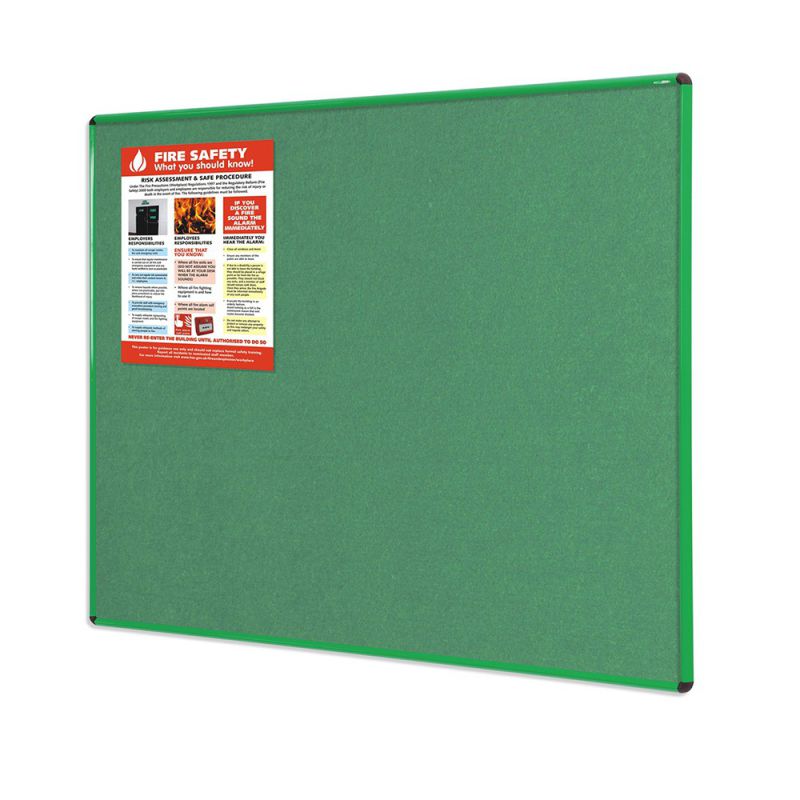 Shield Resist-a-Flame Eco-Colour Noticeboards (Green Frame)