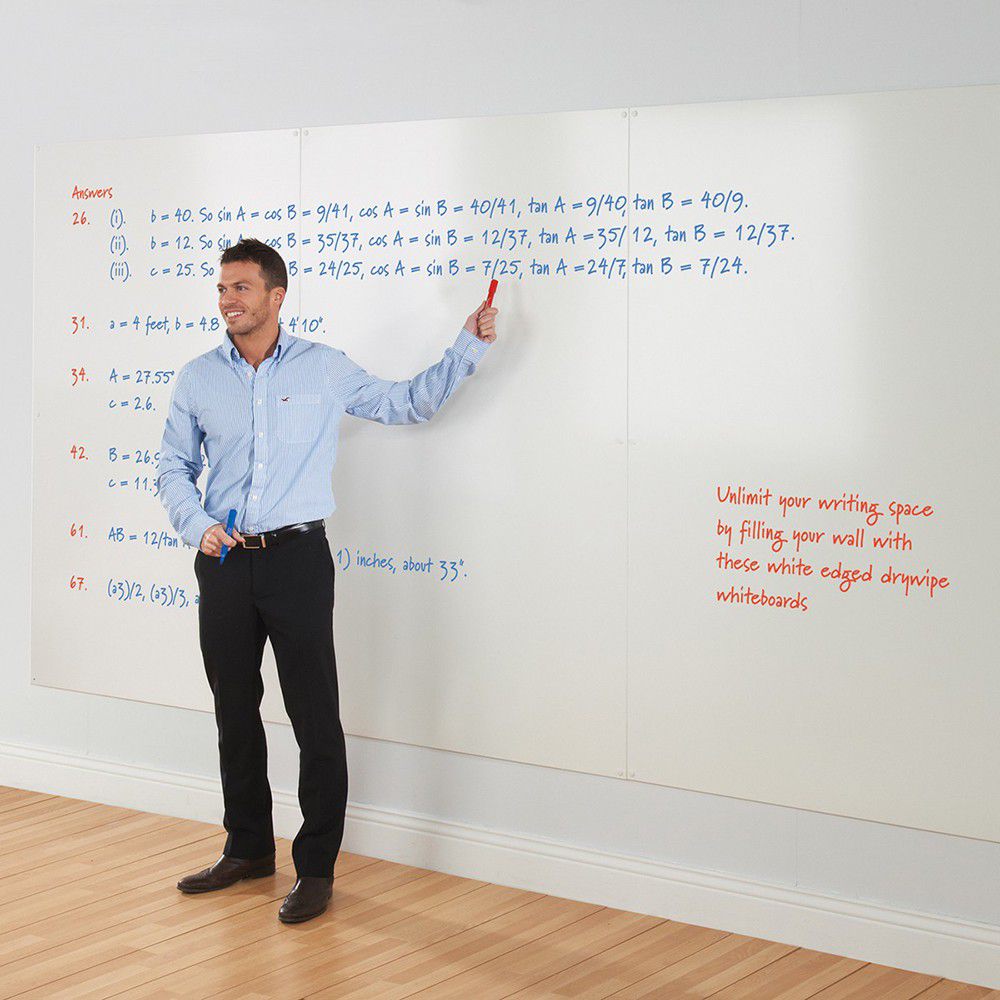 WriteOnยฎ Whiteboard wall. None Magnetic