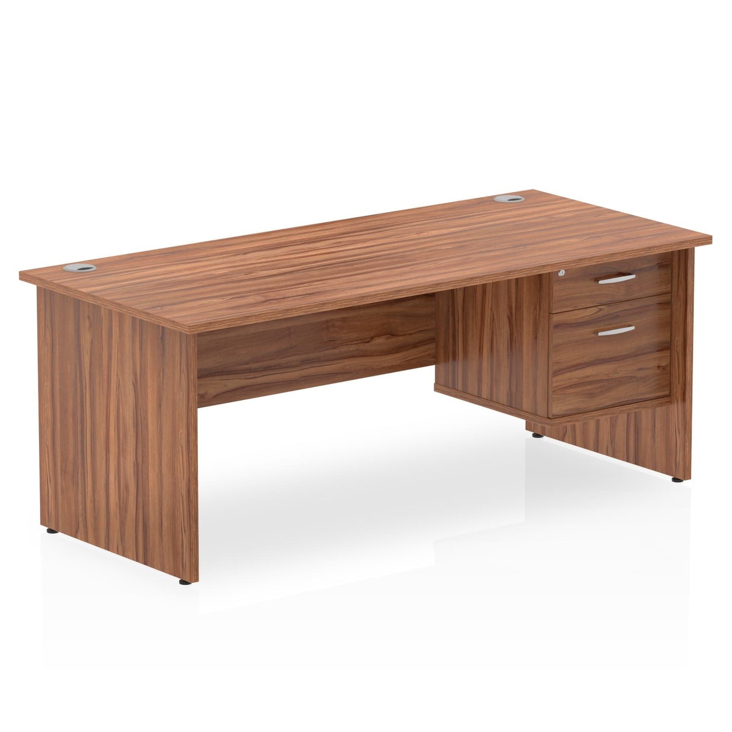 Impulse Panel End Straight Desk With Single Fixed Pedestal