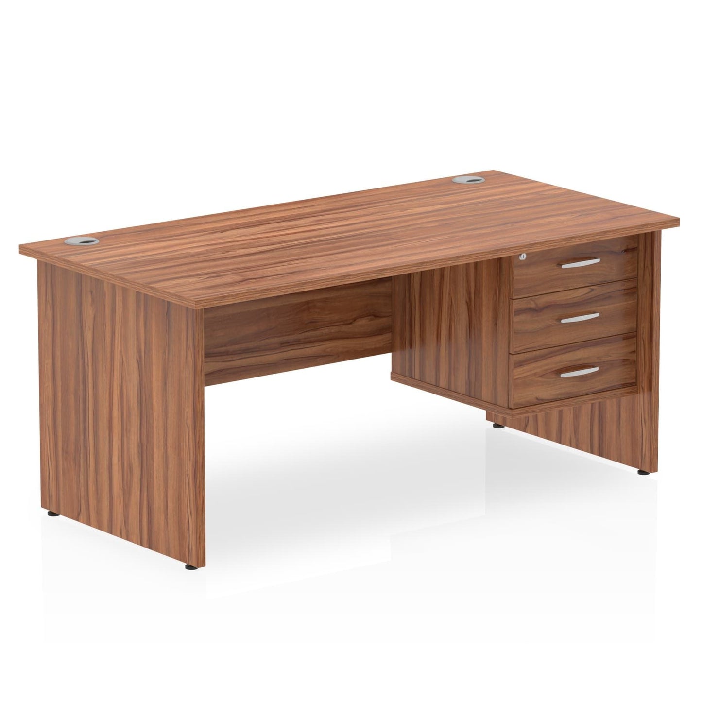 Impulse Panel End Straight Desk With Single Fixed Pedestal