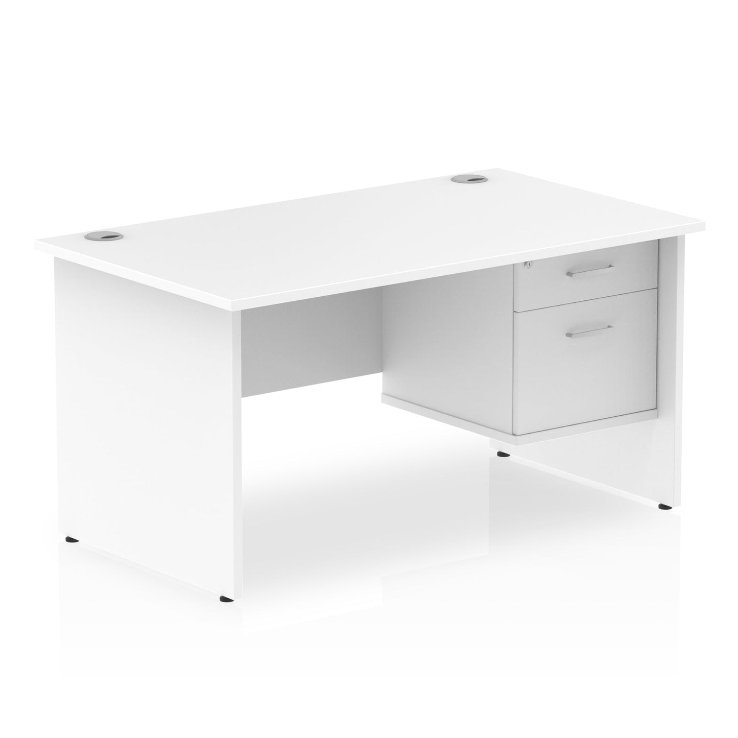 Impulse Panel End Straight Desk With Single Fixed Pedestal
